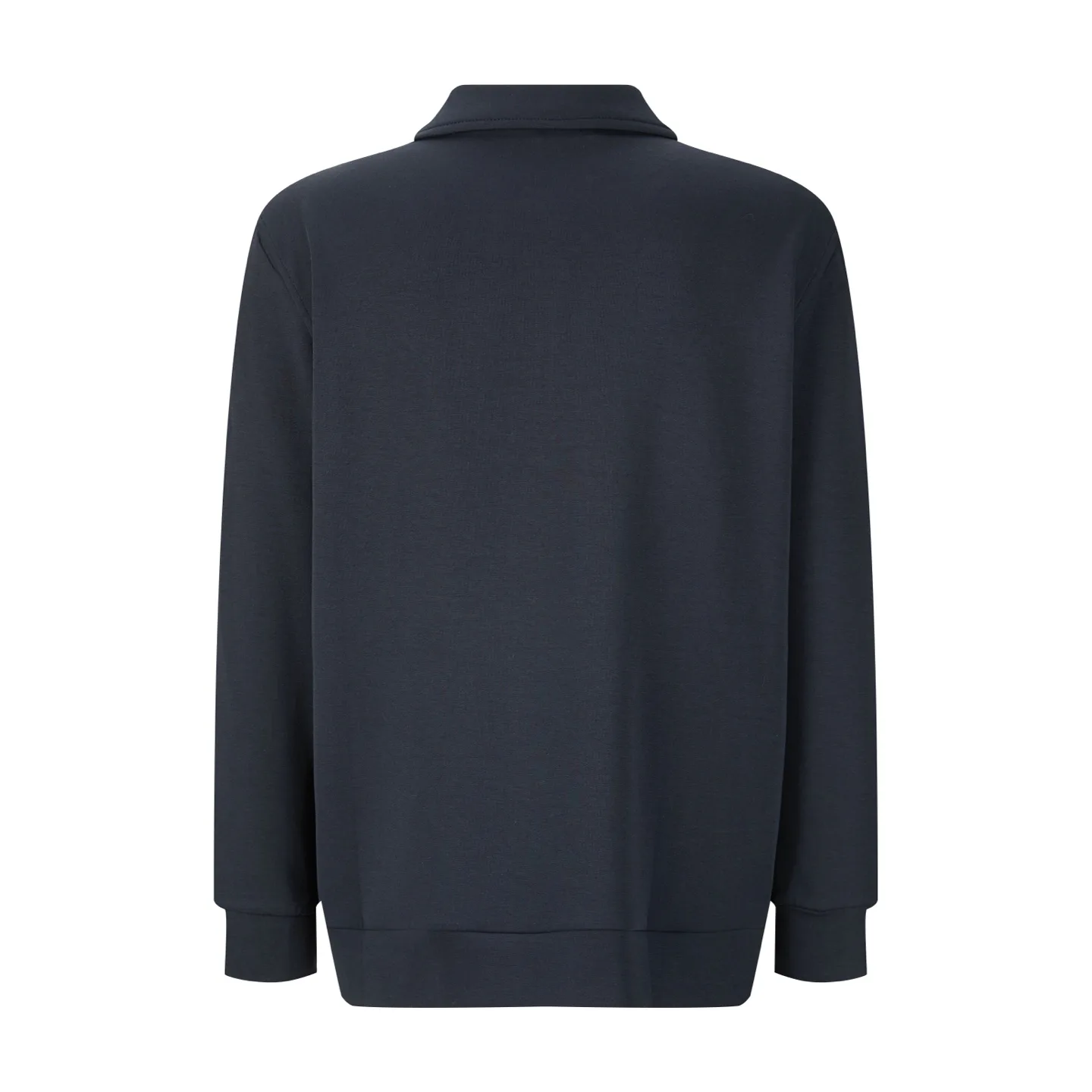 Leather-Trimmed Quarter-Zip Polo Sweatshirt D23023473 — view 2