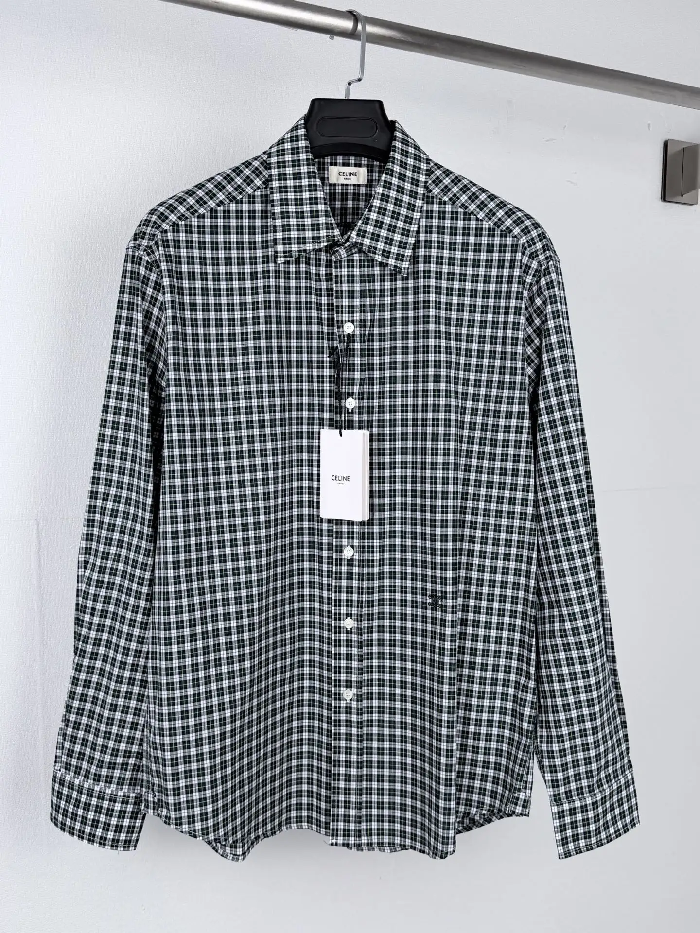 Logo-Embroidered Checked Cotton Poplin Shirt D23020002