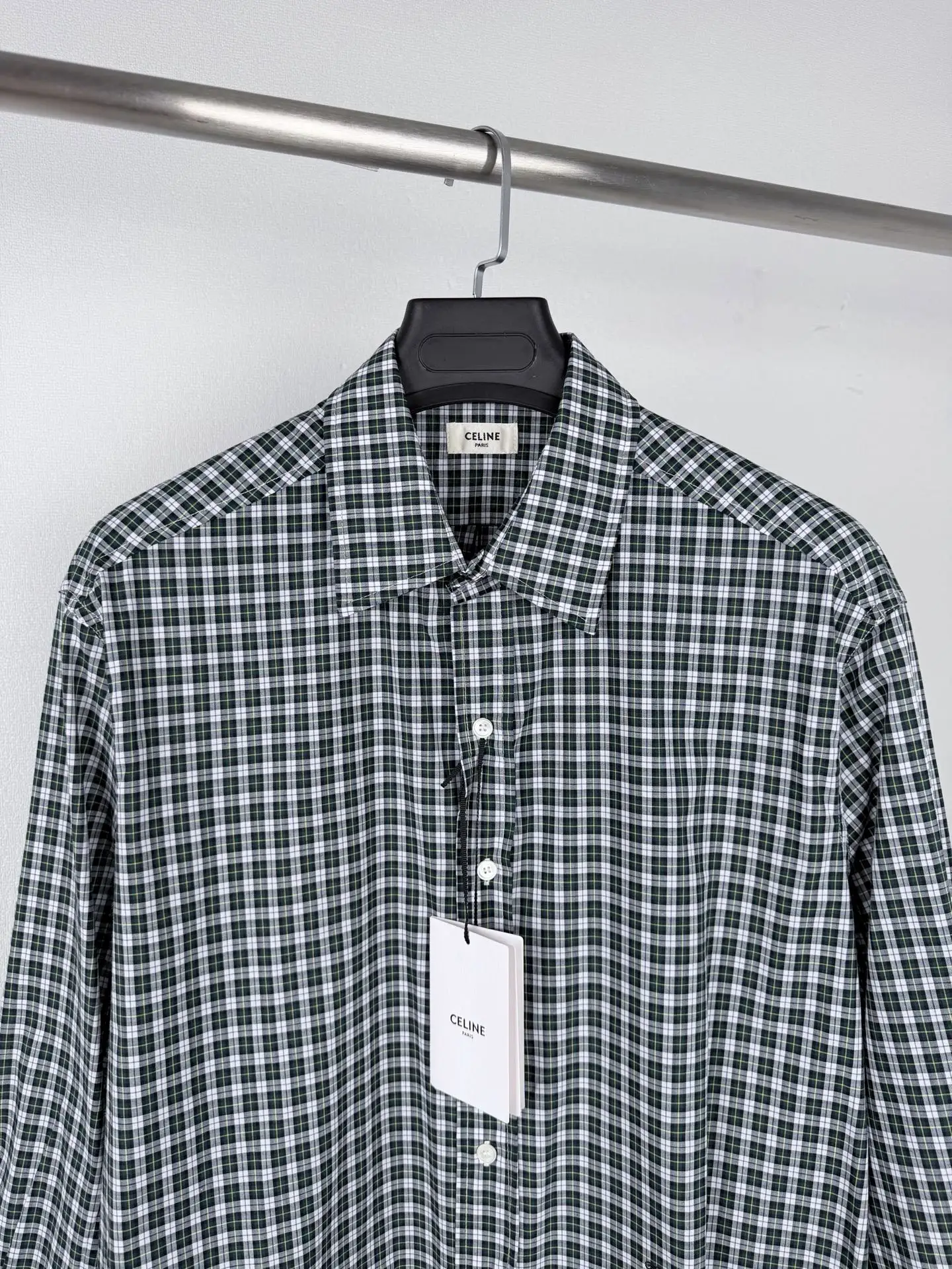 Logo-Embroidered Checked Cotton Poplin Shirt D23020002 — view 2