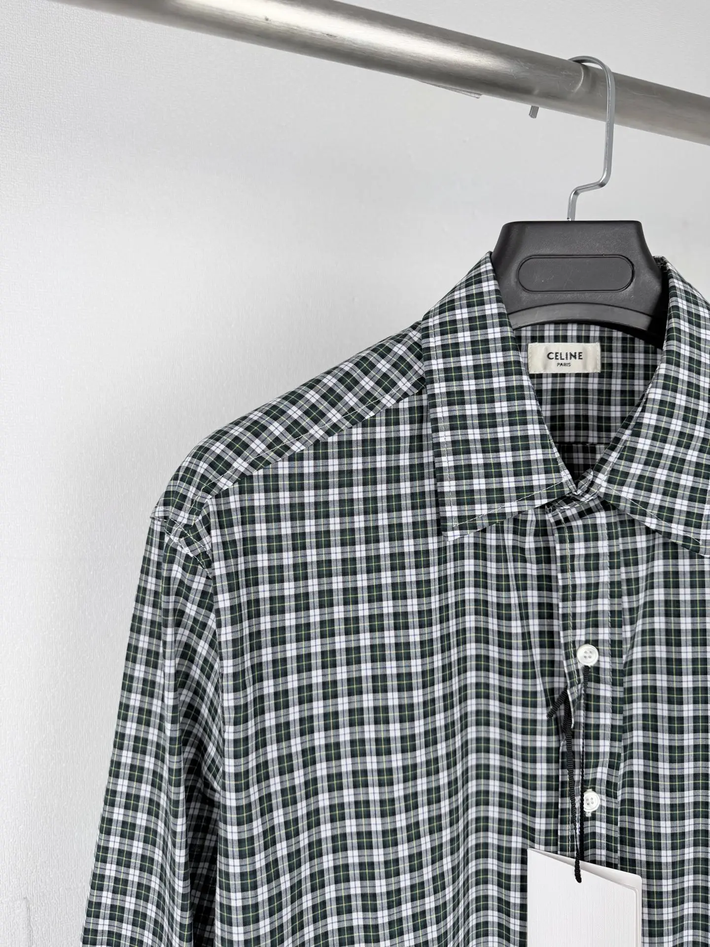 Logo-Embroidered Checked Cotton Poplin Shirt D23020002 — view 6
