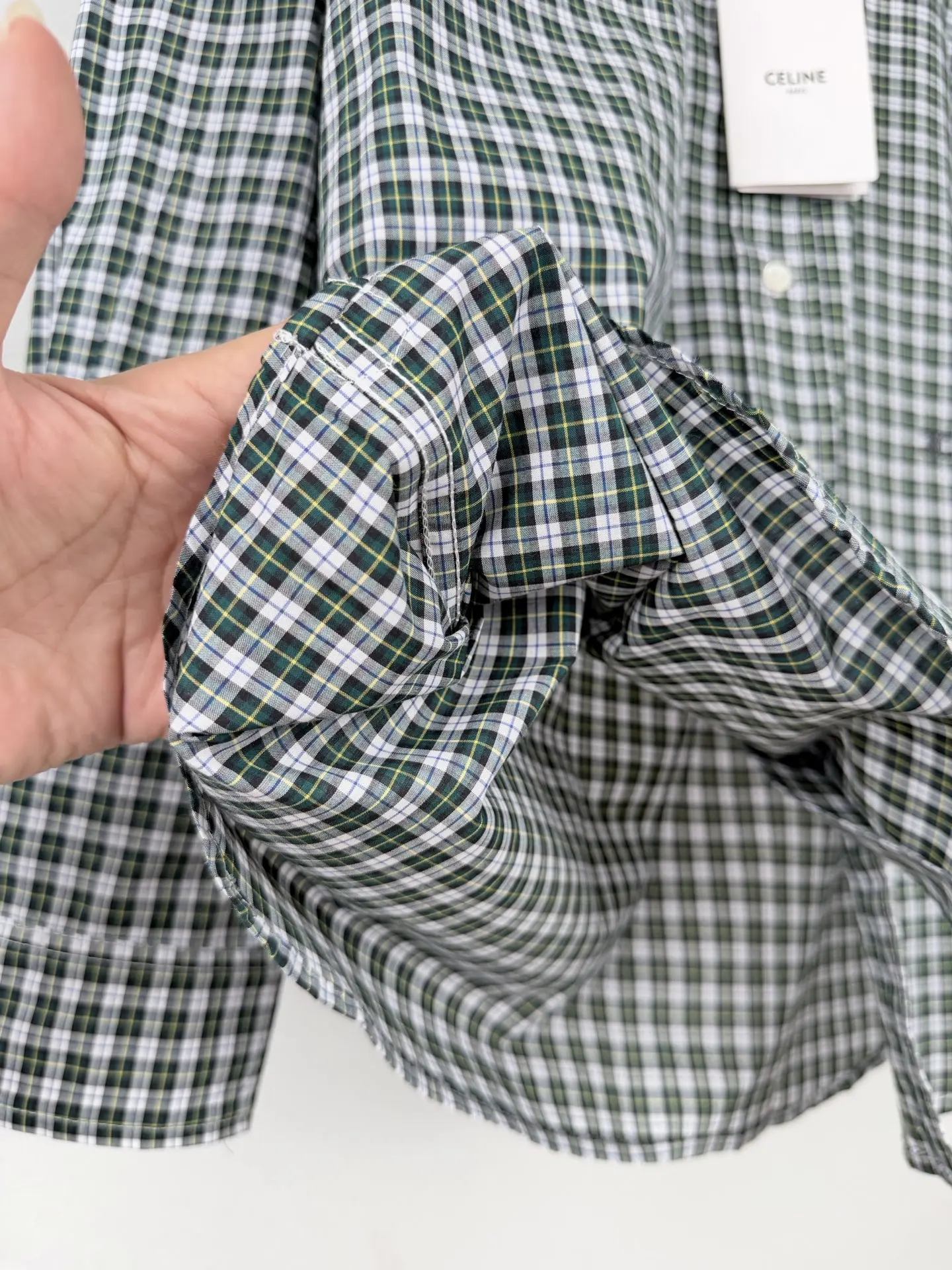 Logo-Embroidered Checked Cotton Poplin Shirt D23020002 — view 9