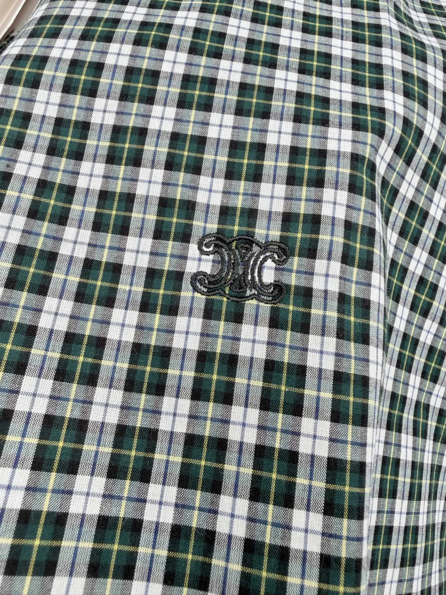 Logo-Embroidered Checked Cotton Poplin Shirt D23020002 — view 10