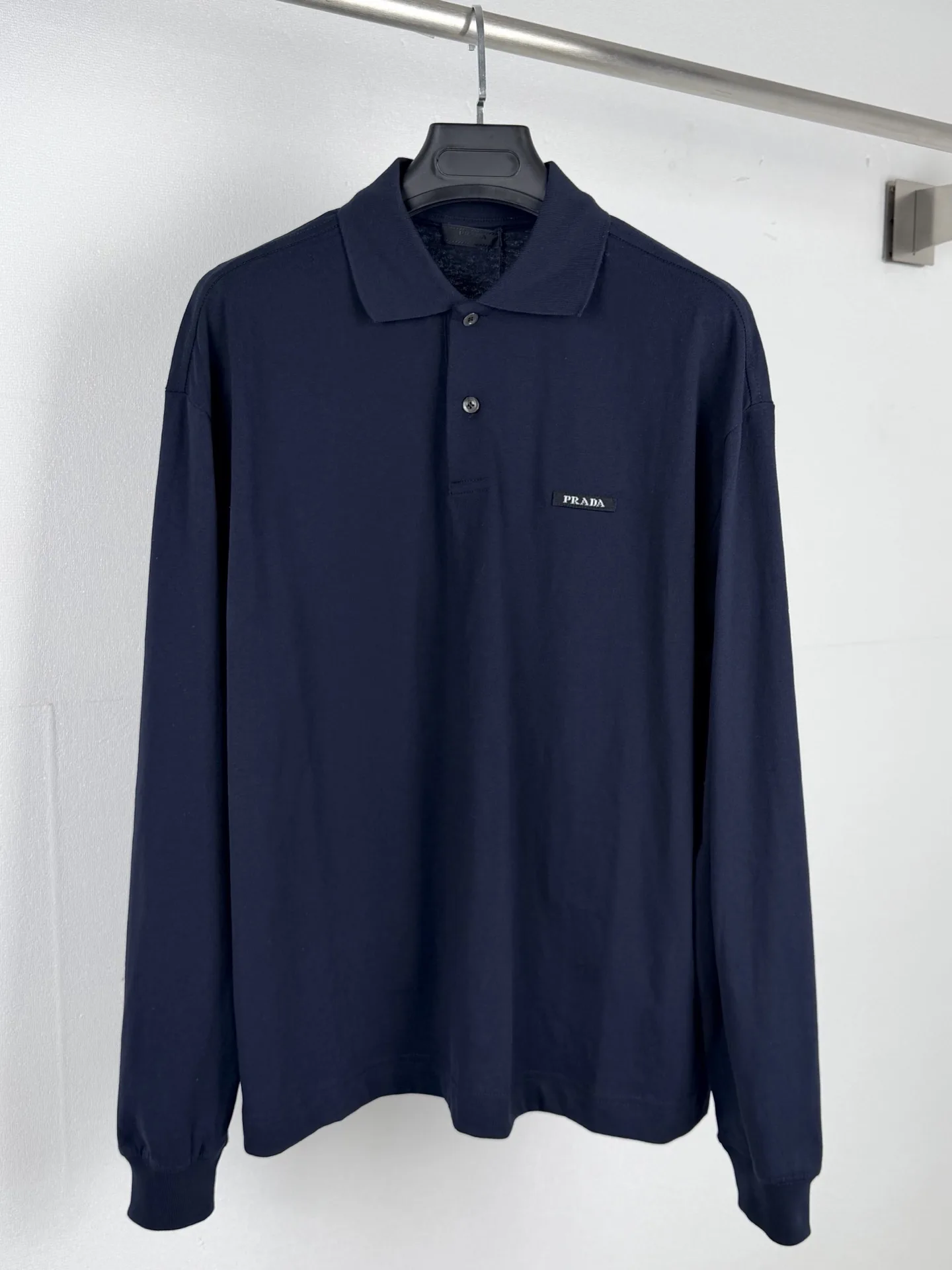 Logo-Label Long-Sleeved Polo Shirt D23021561