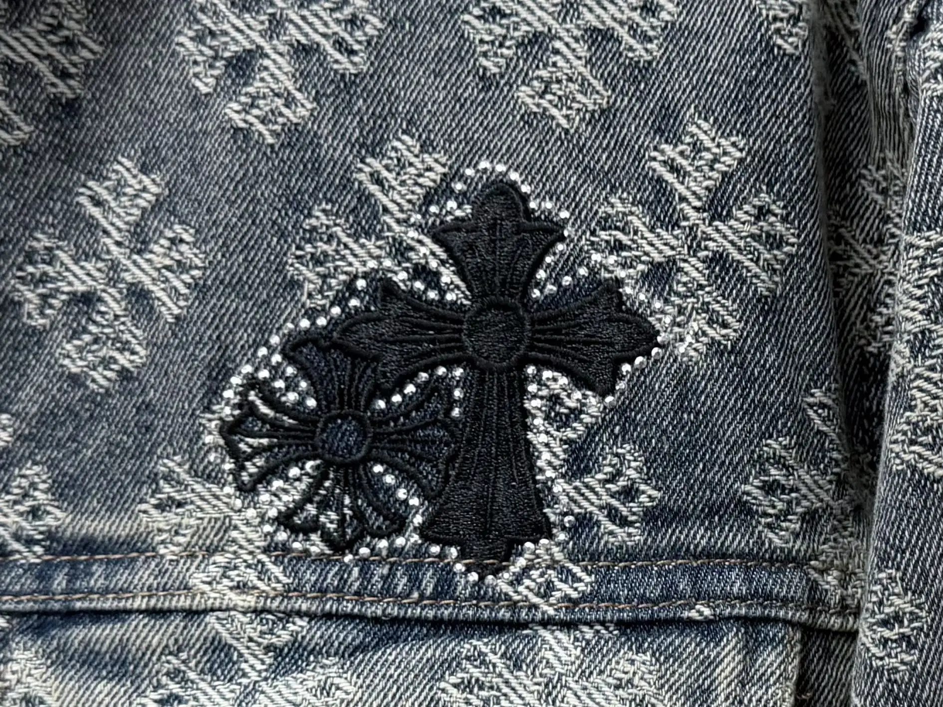 Monogram Jacquard Rhinestone Denim Jacket D23523558 — view 7