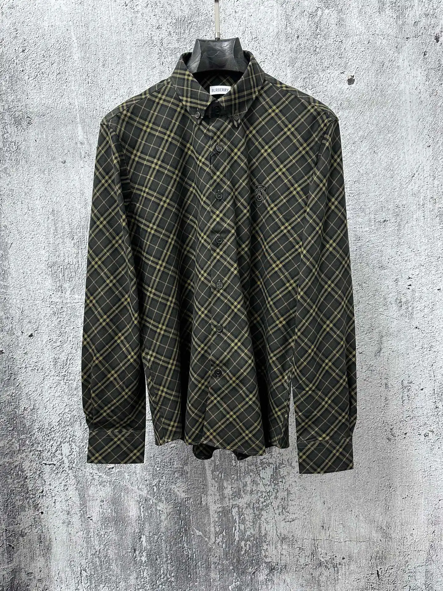 Diamond Check Embroidered Nylon Shirt D23523572