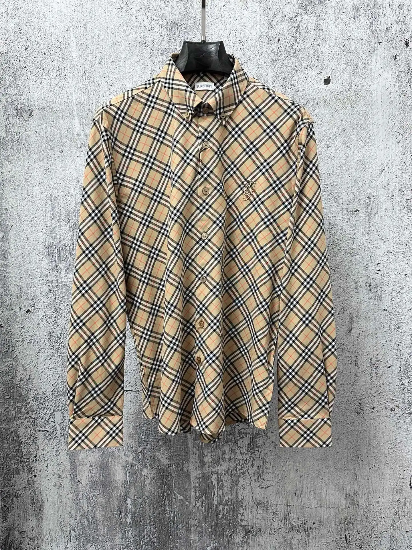 Embroidered Diamond Check Nylon Shirt D23523573