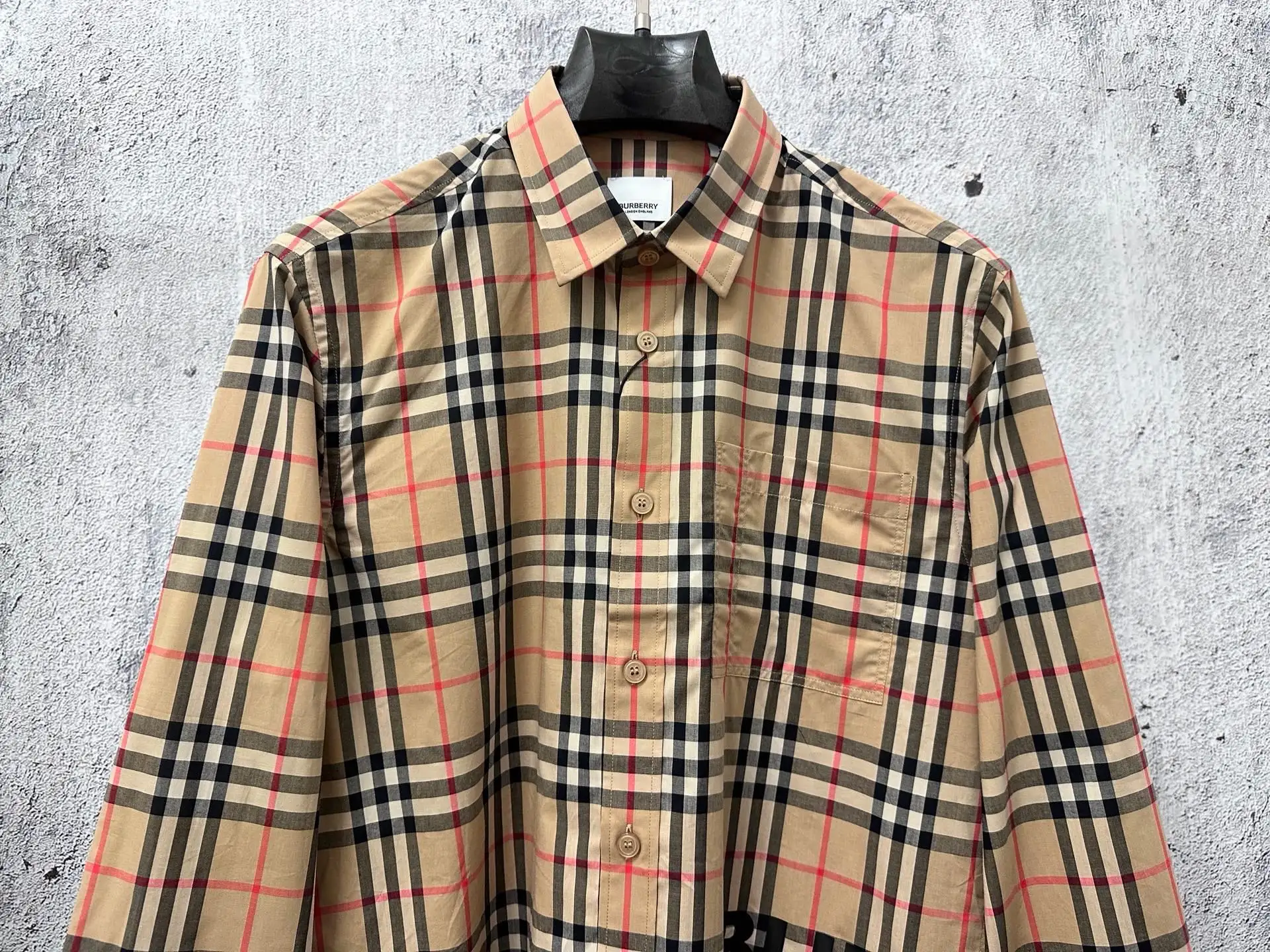 Logo Print Vintage Check Cotton Shirt D23523579 — view 4