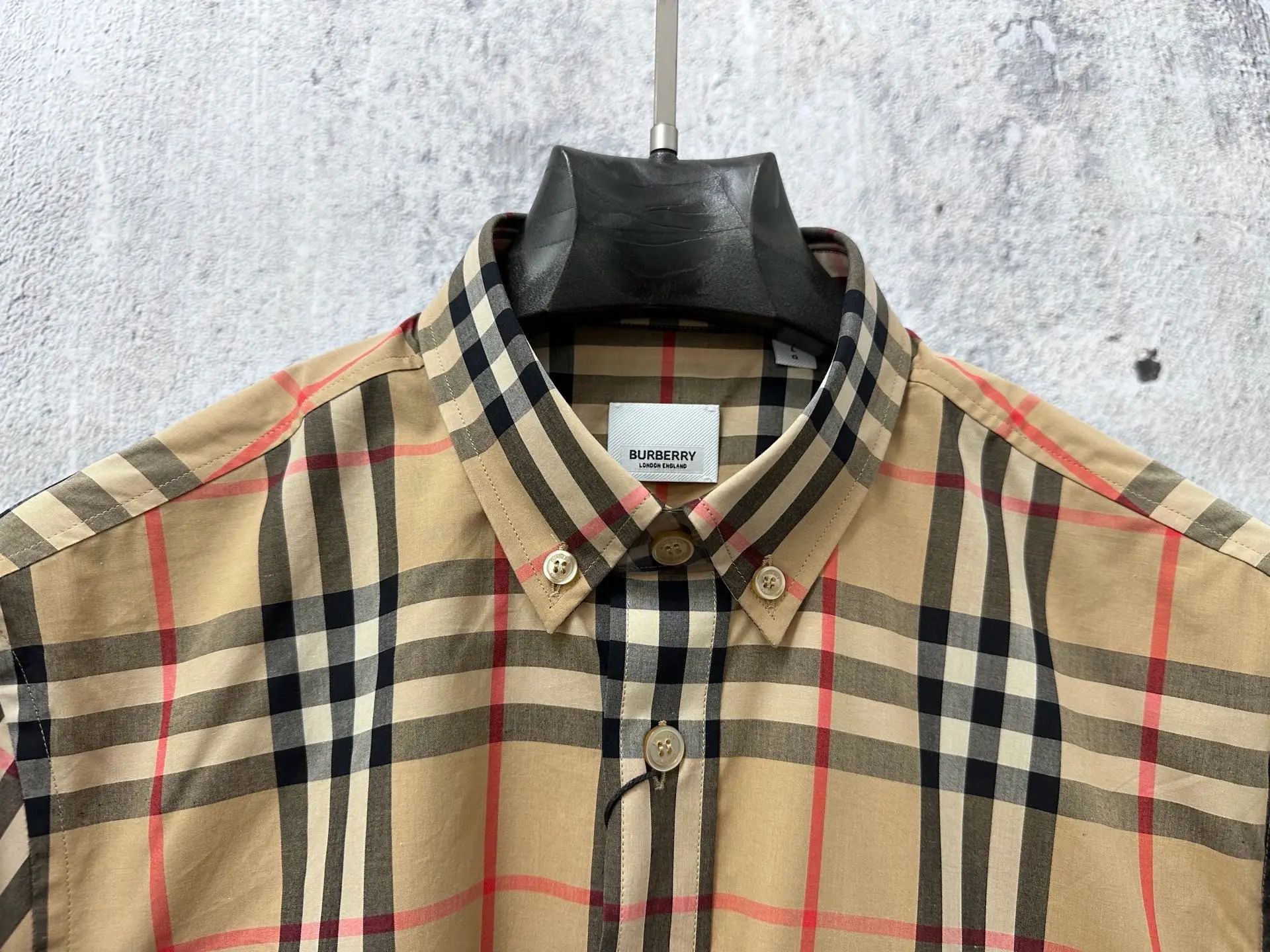 Logo Patch Check Cotton Shirt D23523578 — view 3