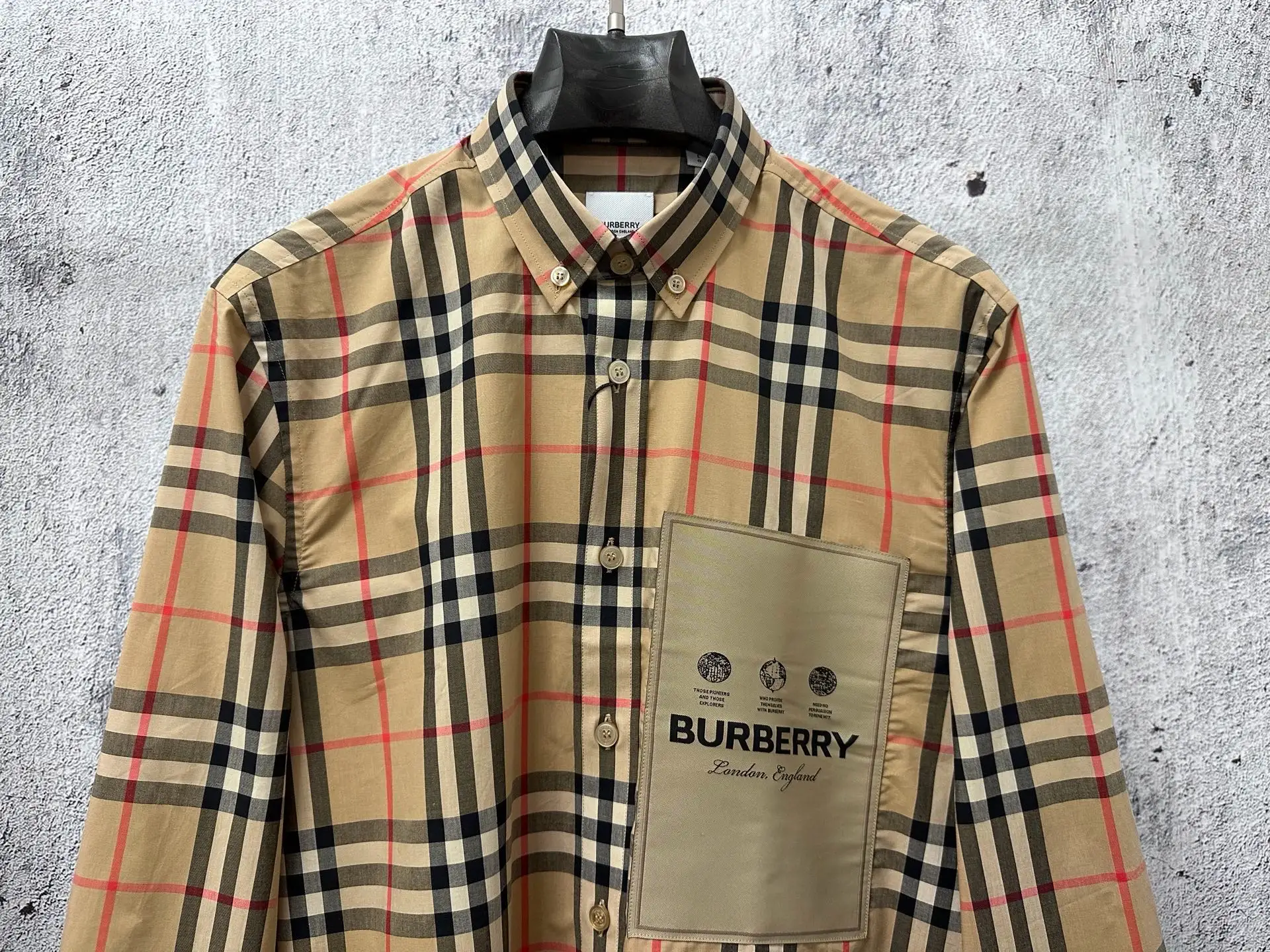 Logo Patch Check Cotton Shirt D23523578 — view 4
