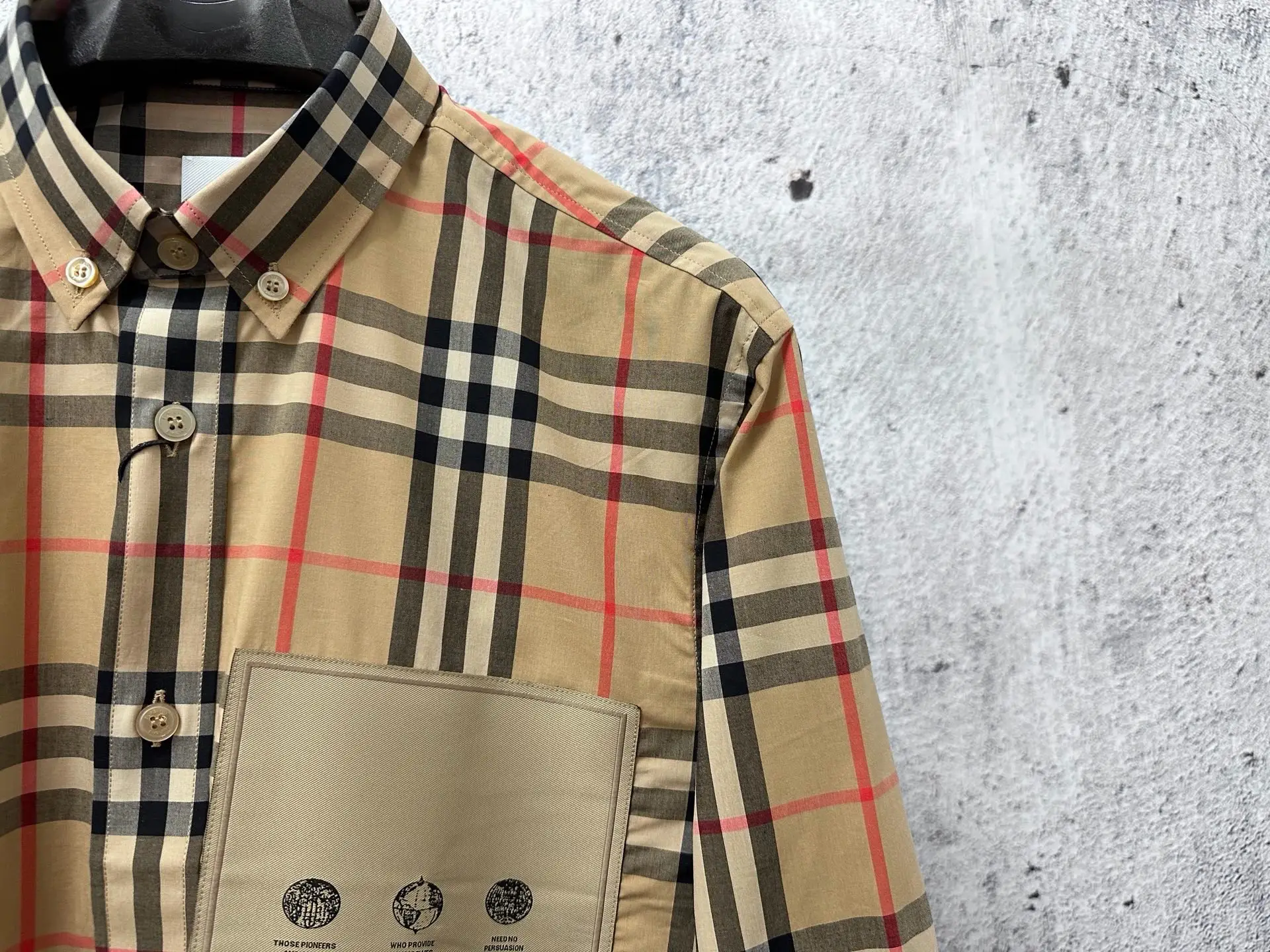 Logo Patch Check Cotton Shirt D23523578 — view 5