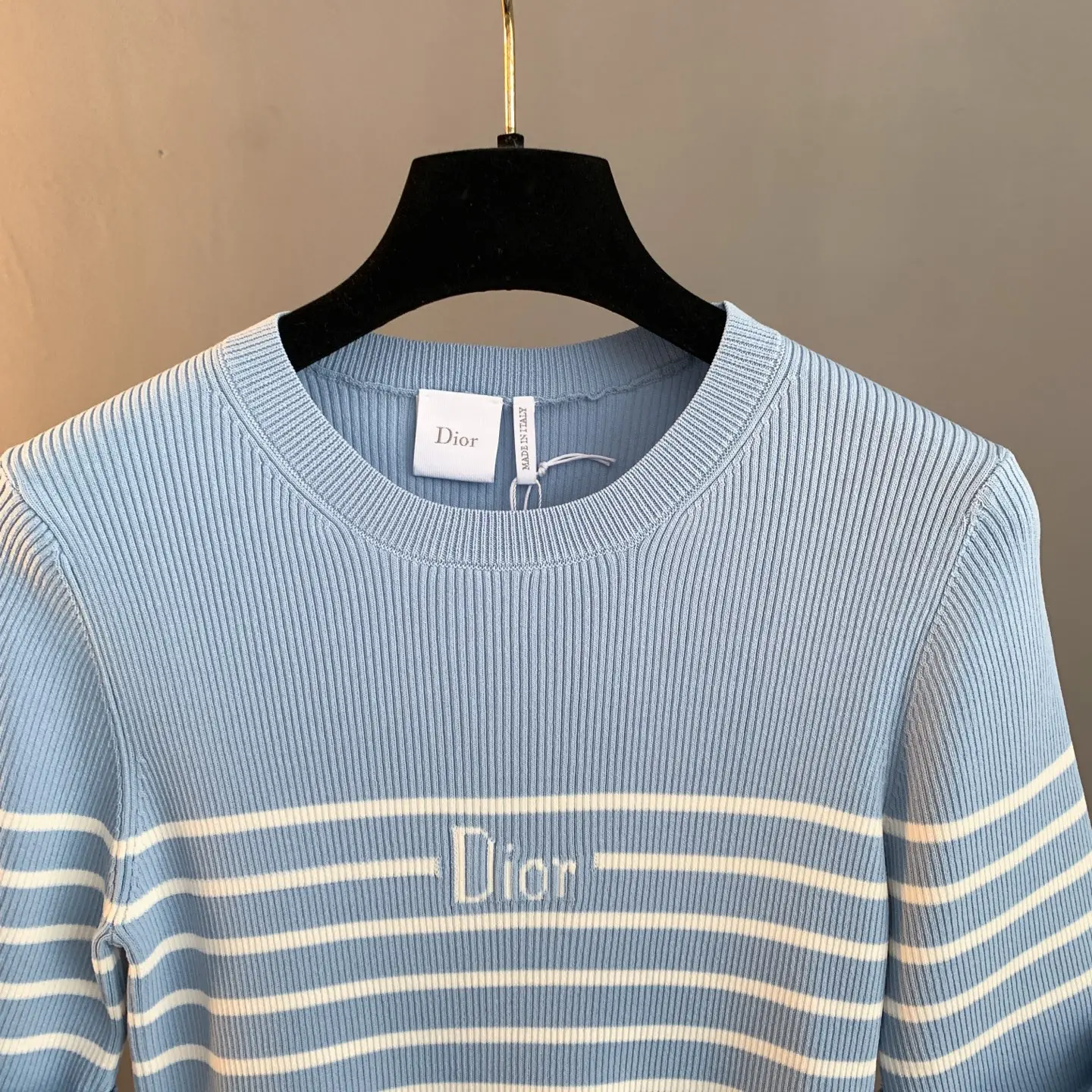 Striped Ribbed-Knit Cotton T-Shirt D23522899 — view 3