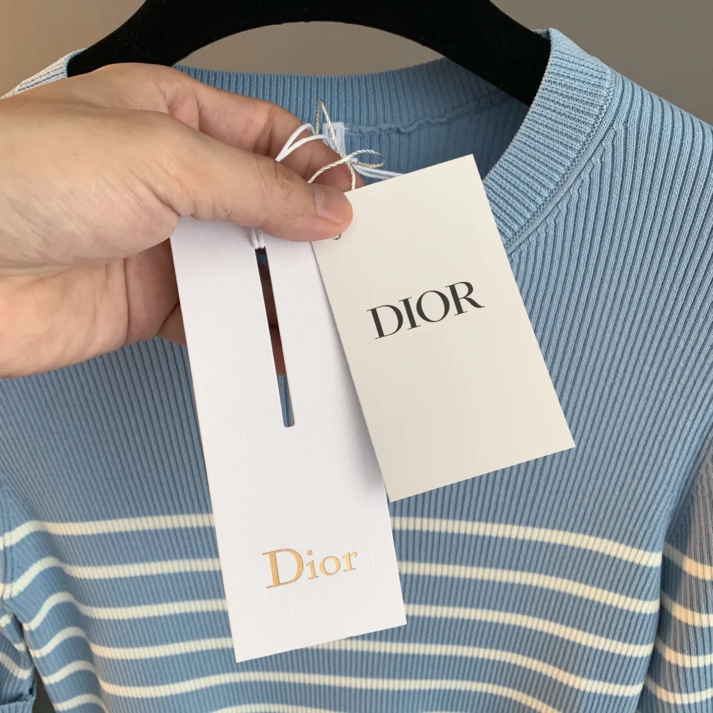 Striped Ribbed-Knit Cotton T-Shirt D23522899 — view 5