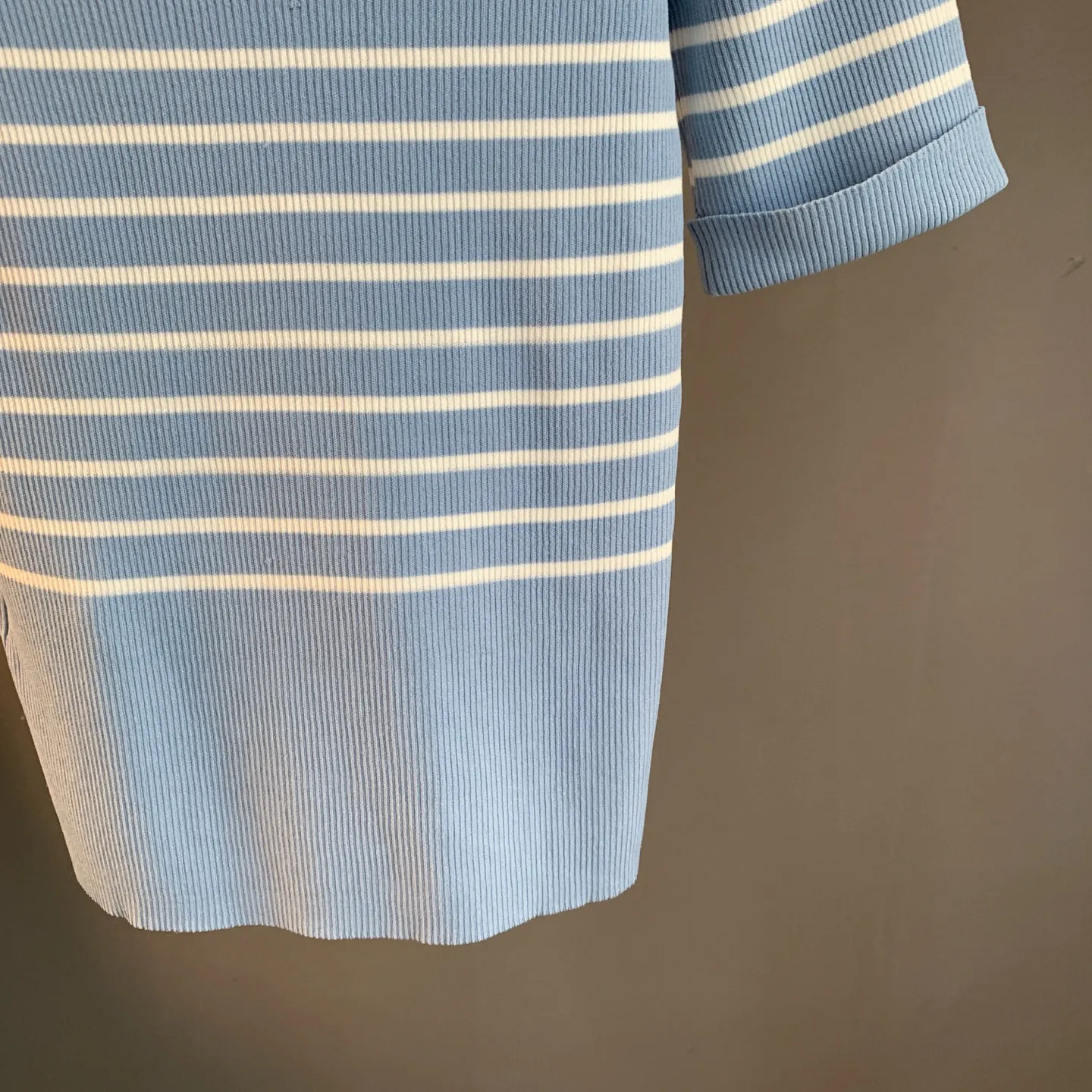 Striped Ribbed-Knit Cotton T-Shirt D23522899 — view 10