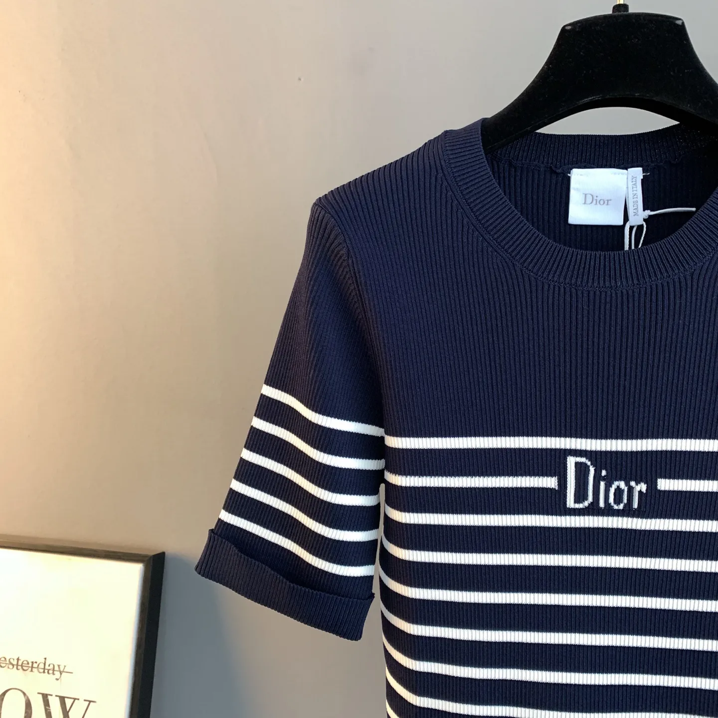 Striped Logo Ribbed Knit Top D23522900 — view 5