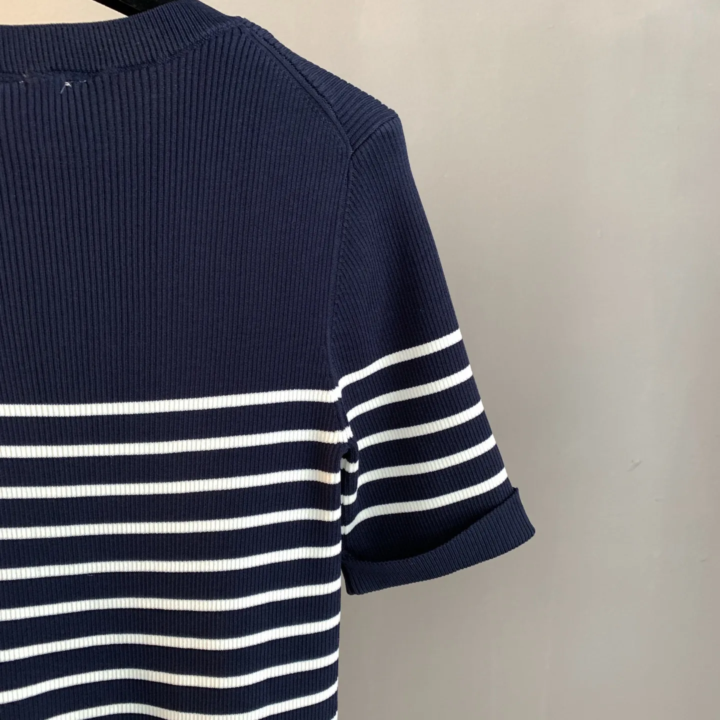 Striped Logo Ribbed Knit Top D23522900 — view 7
