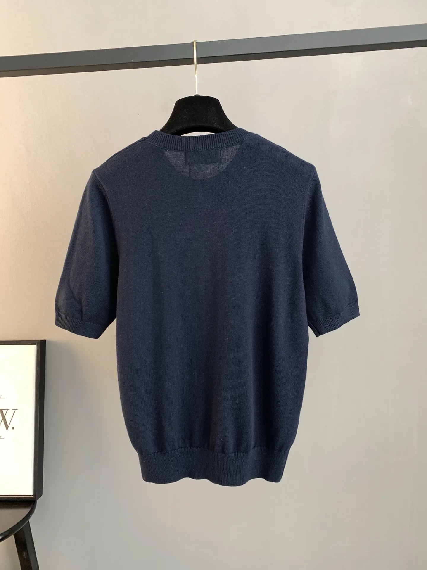 Argyle Intarsia Knit Short-Sleeve Sweater D24022759 — view 2
