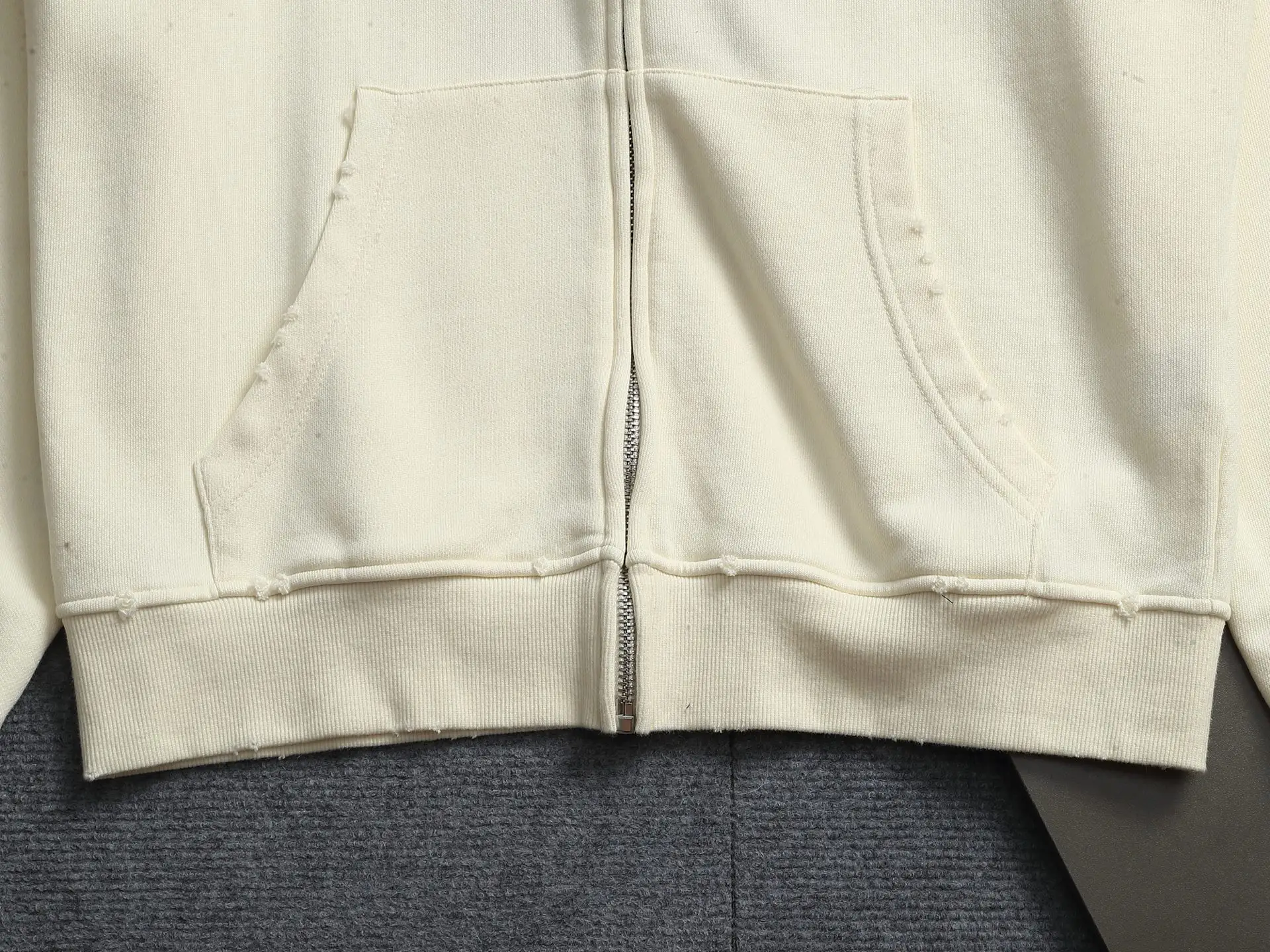 Chrome Hearts Acid-Wash Embroidered Zip-Up Hoodie D24521995 — view 3