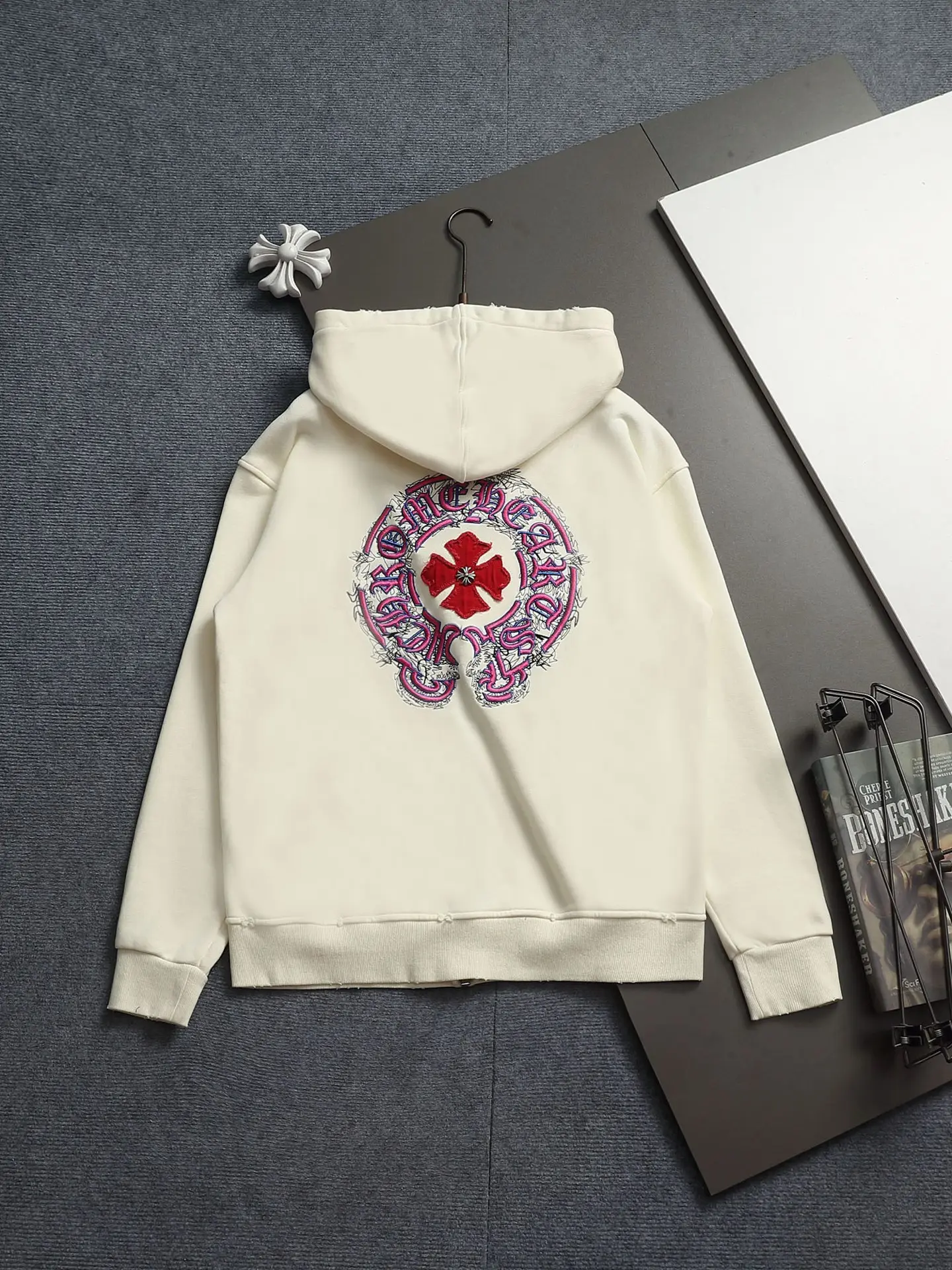 Chrome Hearts Acid-Wash Embroidered Zip-Up Hoodie D24521995 — view 14