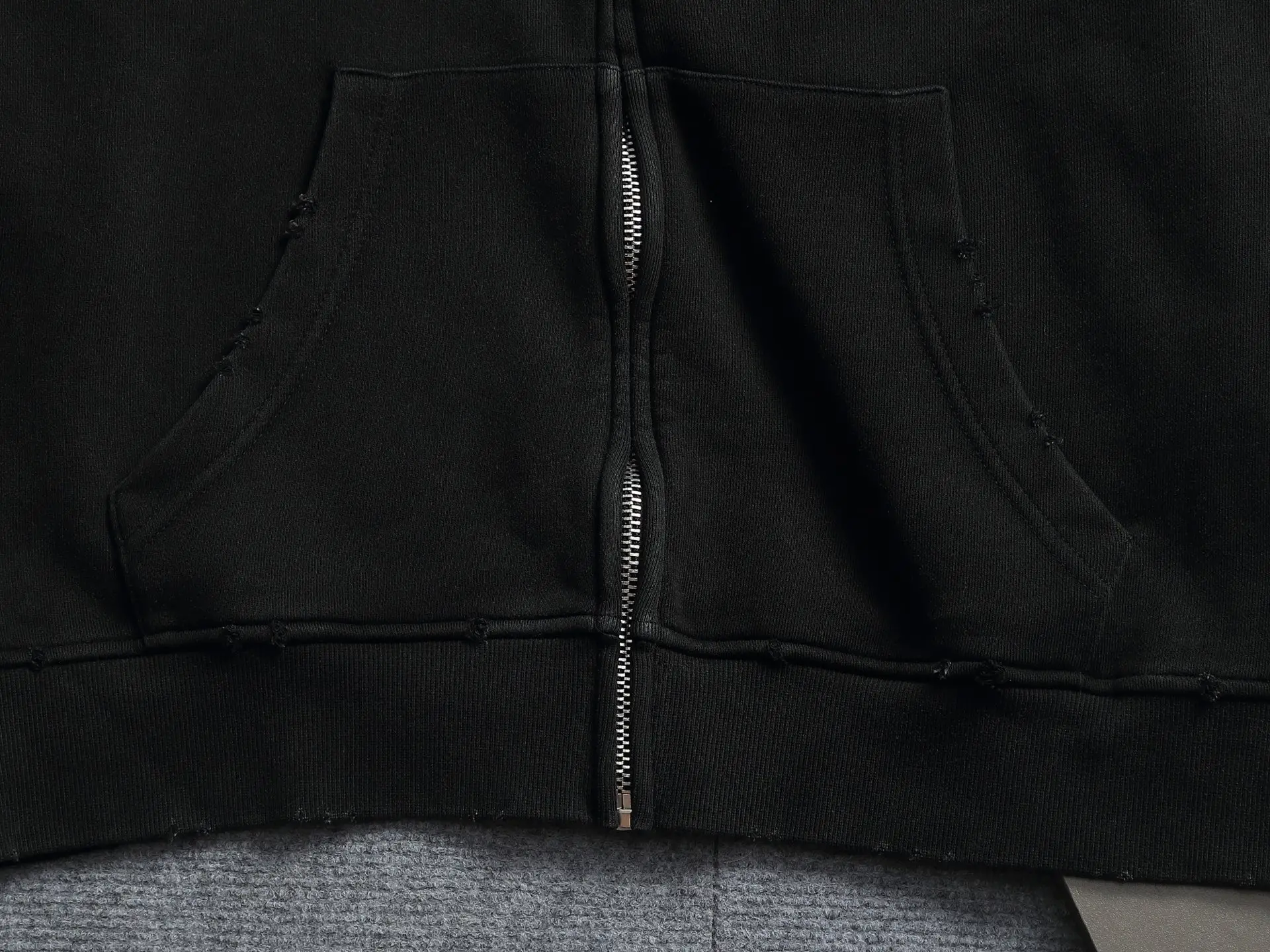 Chrome Hearts Acid-Wash Embroidered Zip-Up Hoodie D24521996 — view 3