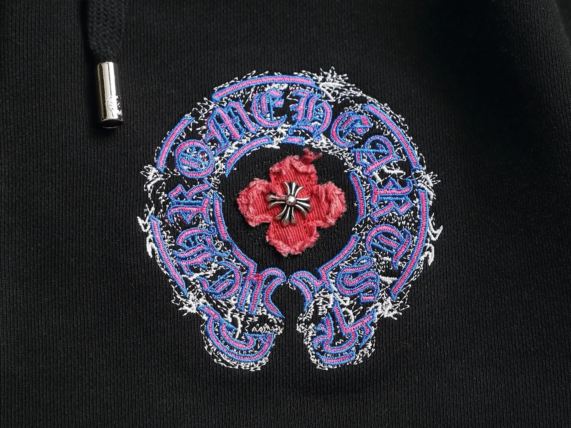Chrome Hearts Acid-Wash Embroidered Zip-Up Hoodie D24521996 — view 6