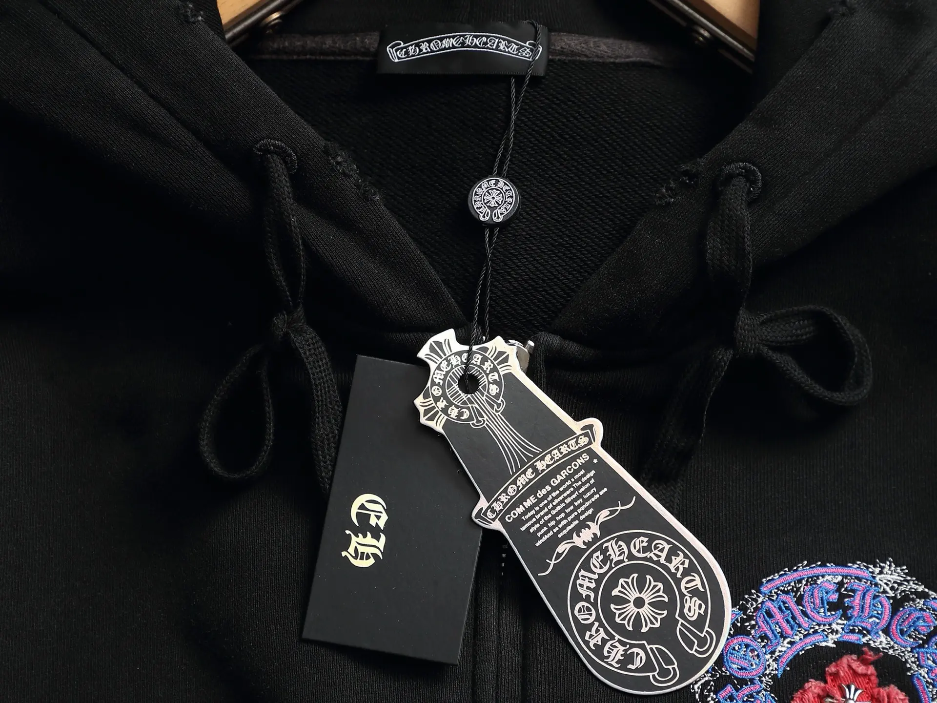 Chrome Hearts Acid-Wash Embroidered Zip-Up Hoodie D24521996 — view 8