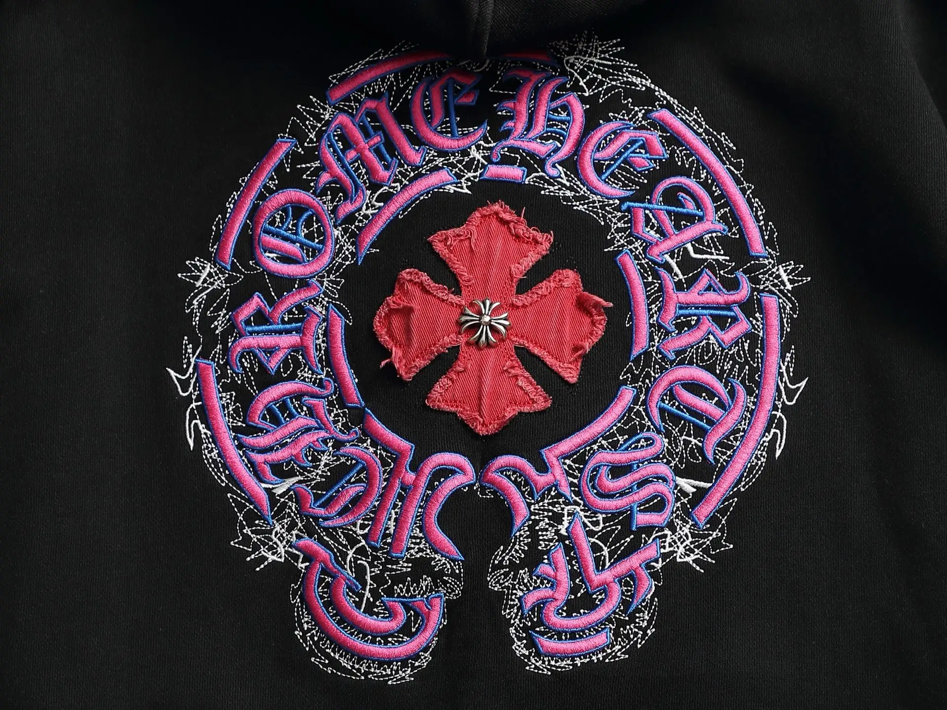 Chrome Hearts Acid-Wash Embroidered Zip-Up Hoodie D24521996 — view 13