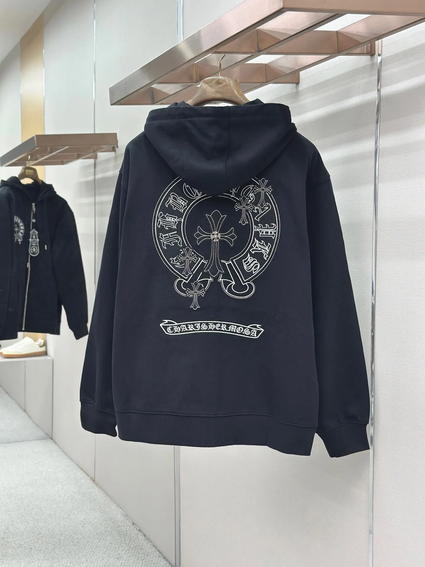 Logo Embroidered Zip-Up Hoodie D24521452 — view 2