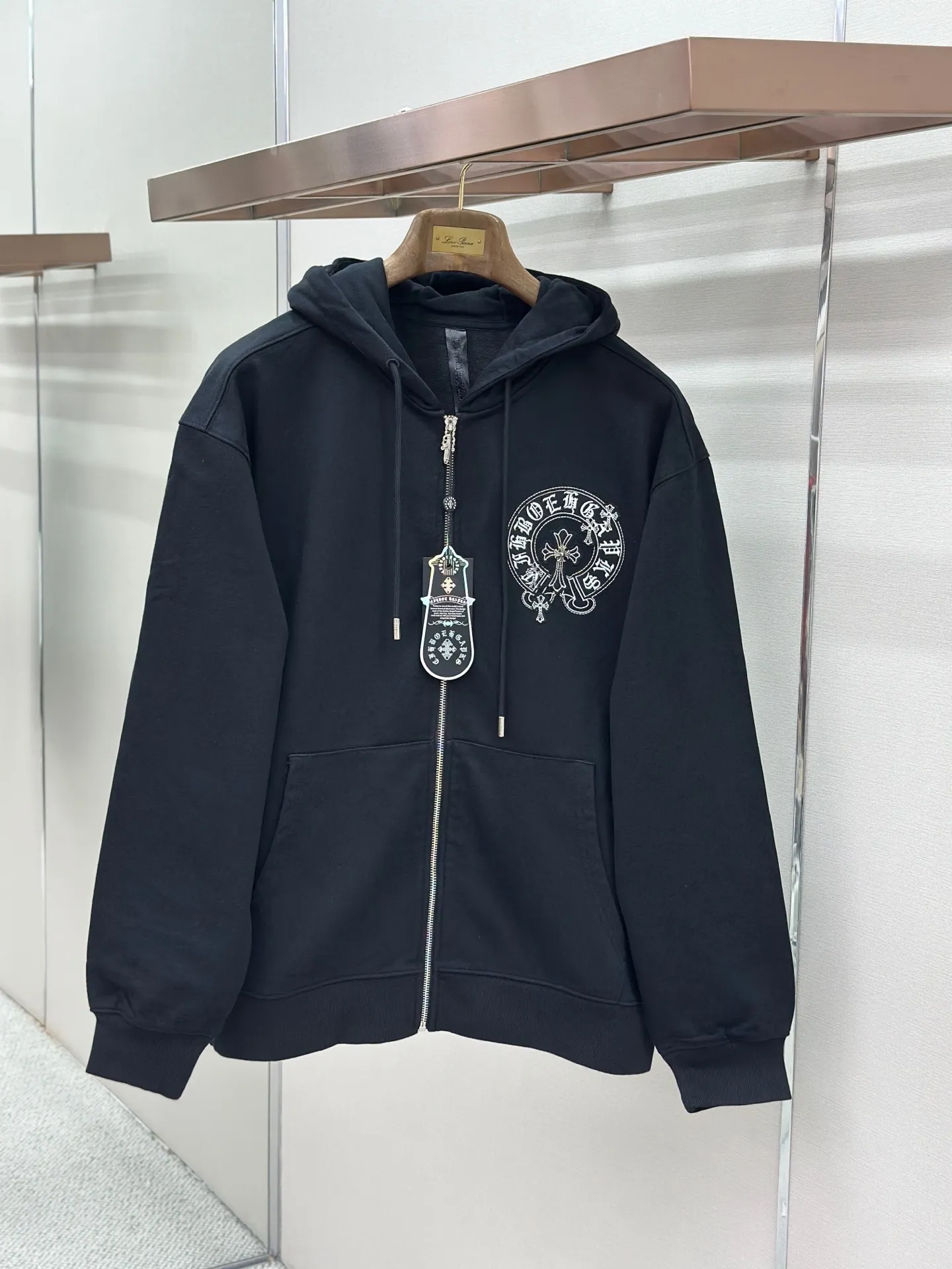 Logo Embroidered Zip-Up Hoodie D24521452 — view 3