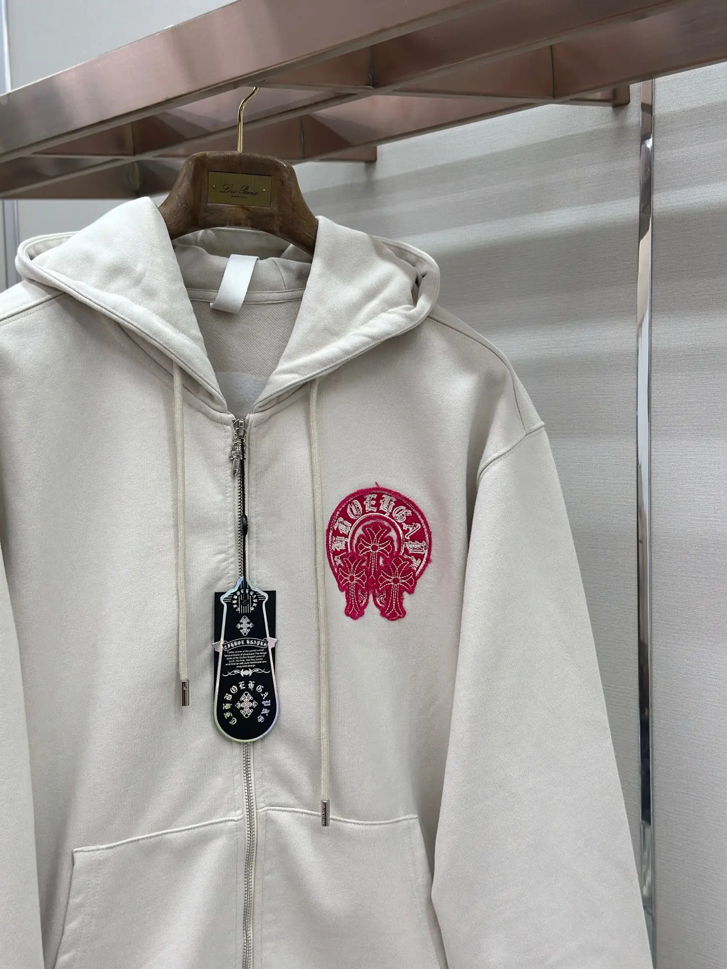 Chrome Hearts Logo Embroidered Zip-Up Hoodie D24521455 — view 6