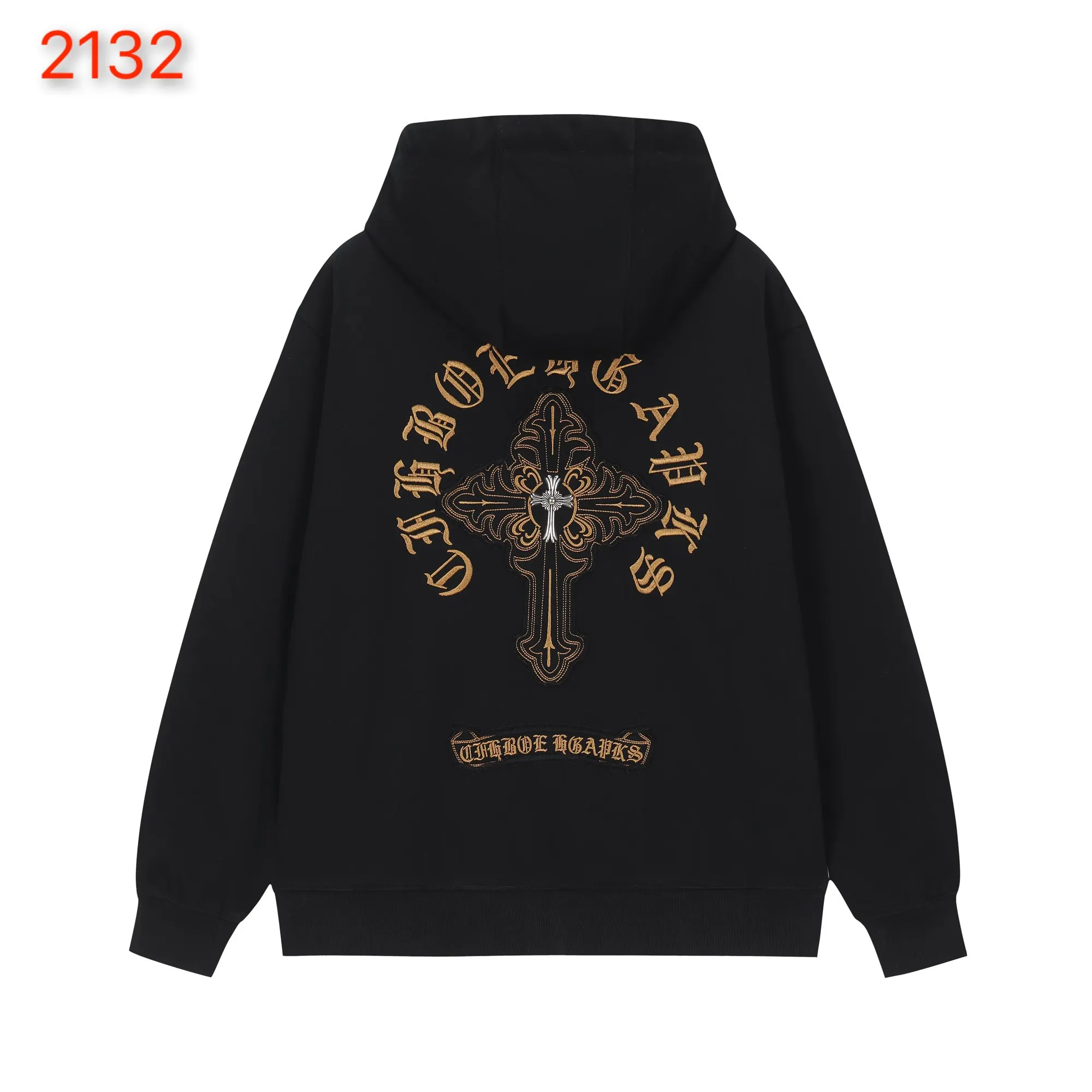 Embroidered Patchwork Zip-Up Hoodie D24521460