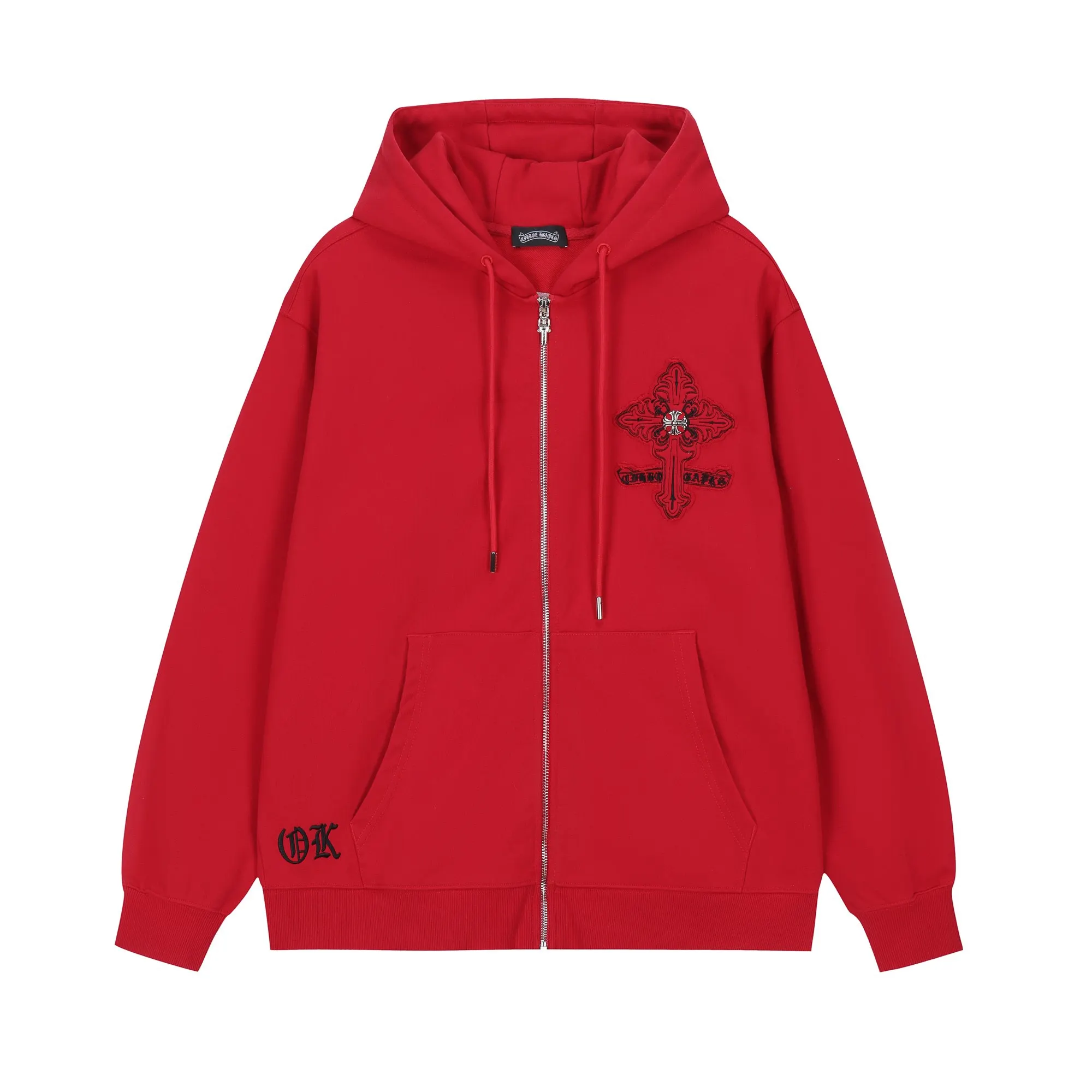 Logo Embroidery Cotton-Blend Zip-Up Hoodie D24521459 — view 2