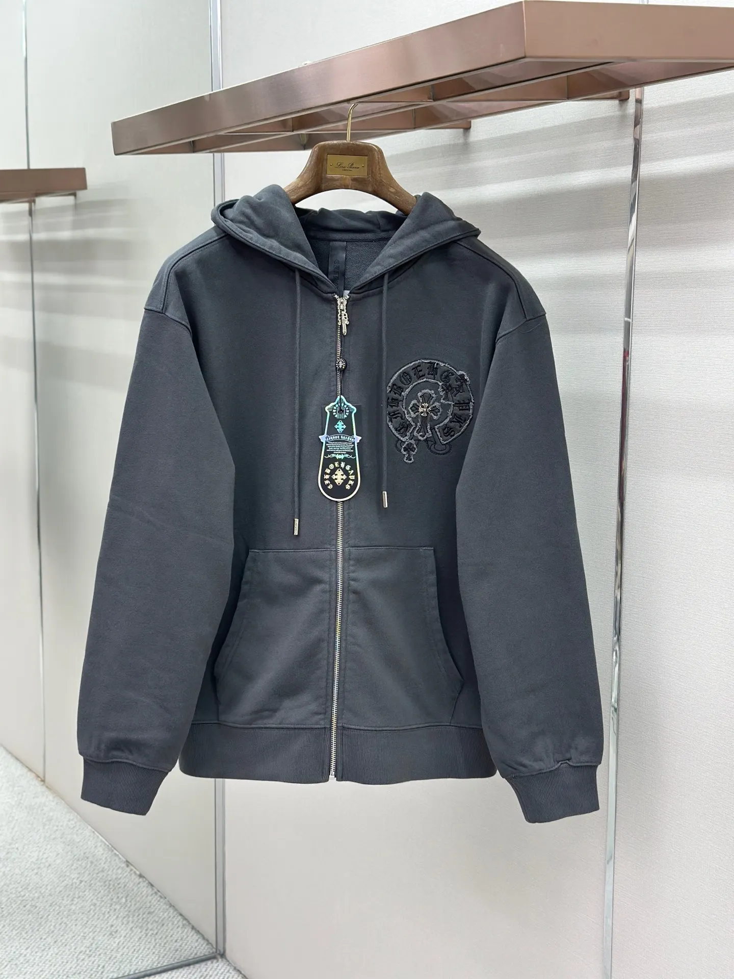 Logo Embroidery Zip-Up Hoodie D24521454 — view 3