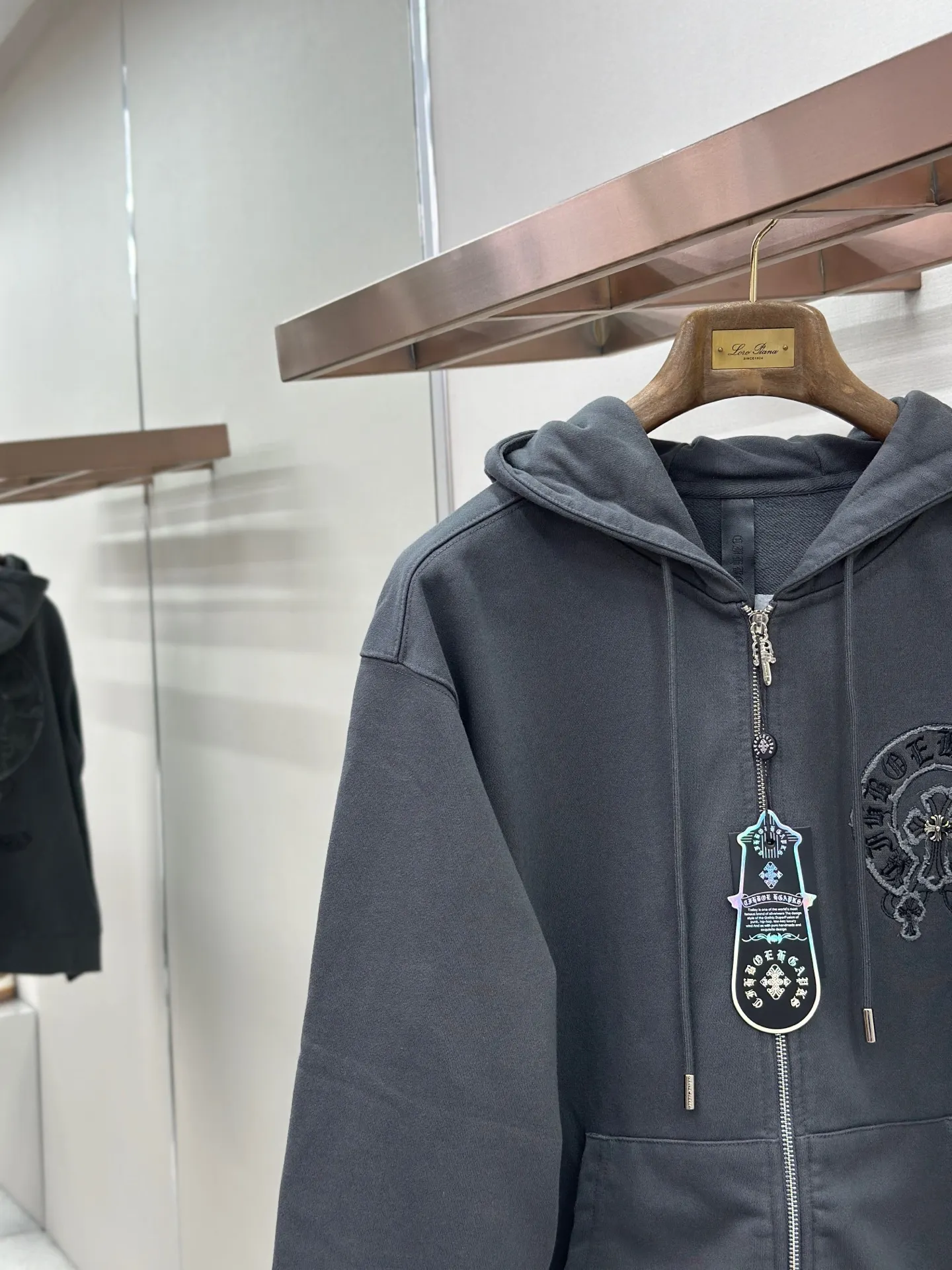 Logo Embroidery Zip-Up Hoodie D24521454 — view 5