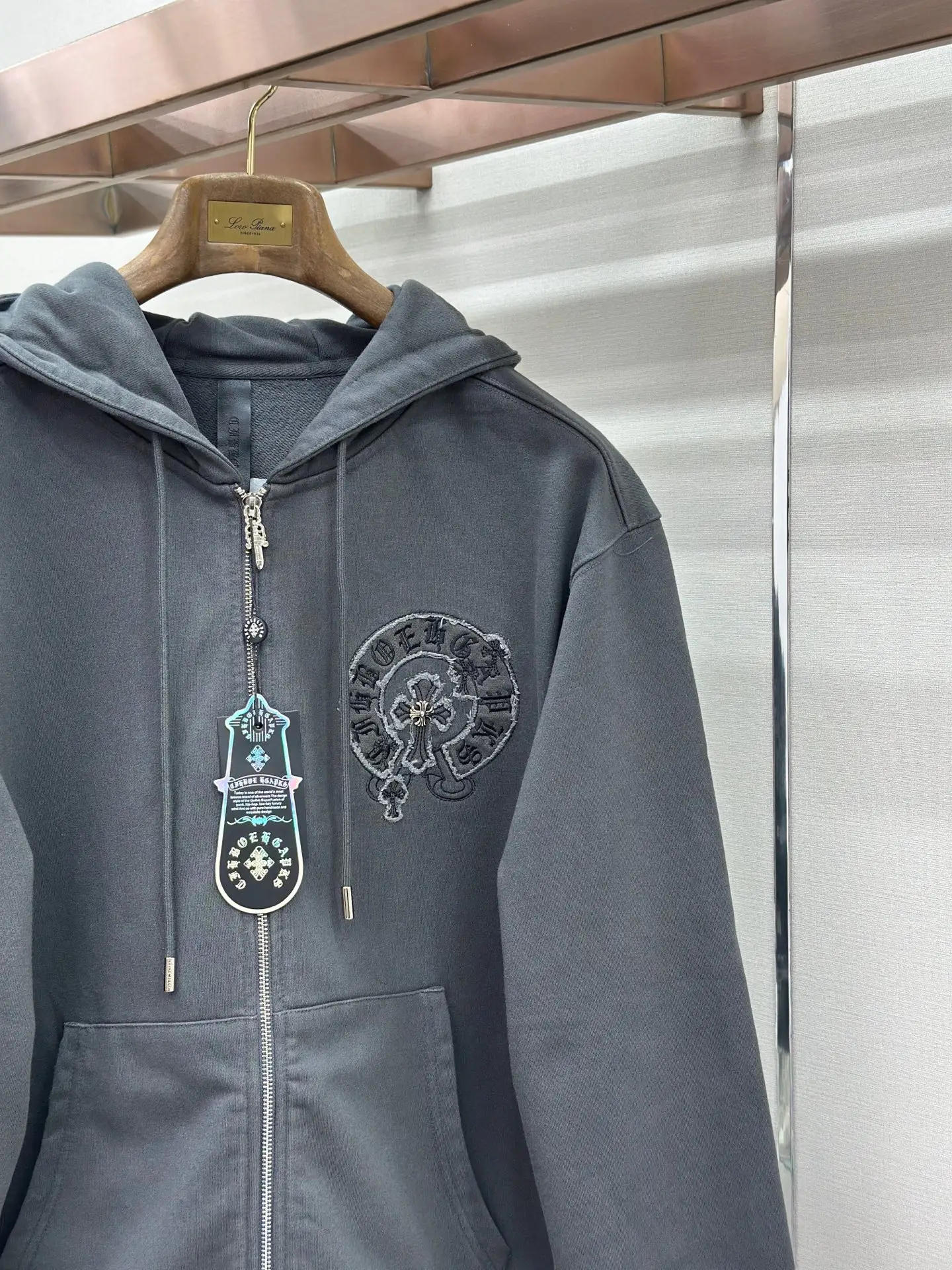 Logo Embroidery Zip-Up Hoodie D24521454 — view 6