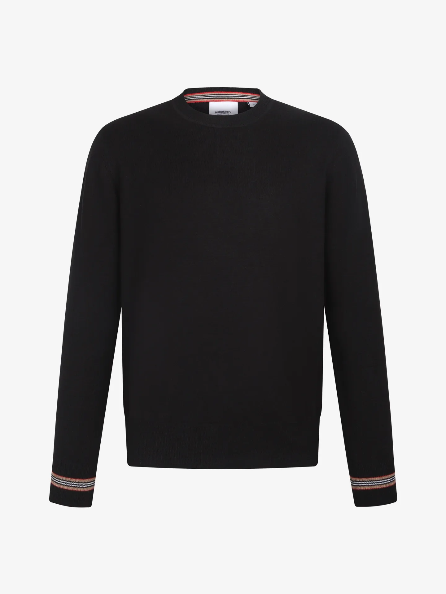 Striped Trim Merino Wool Blend Sweater D24521906