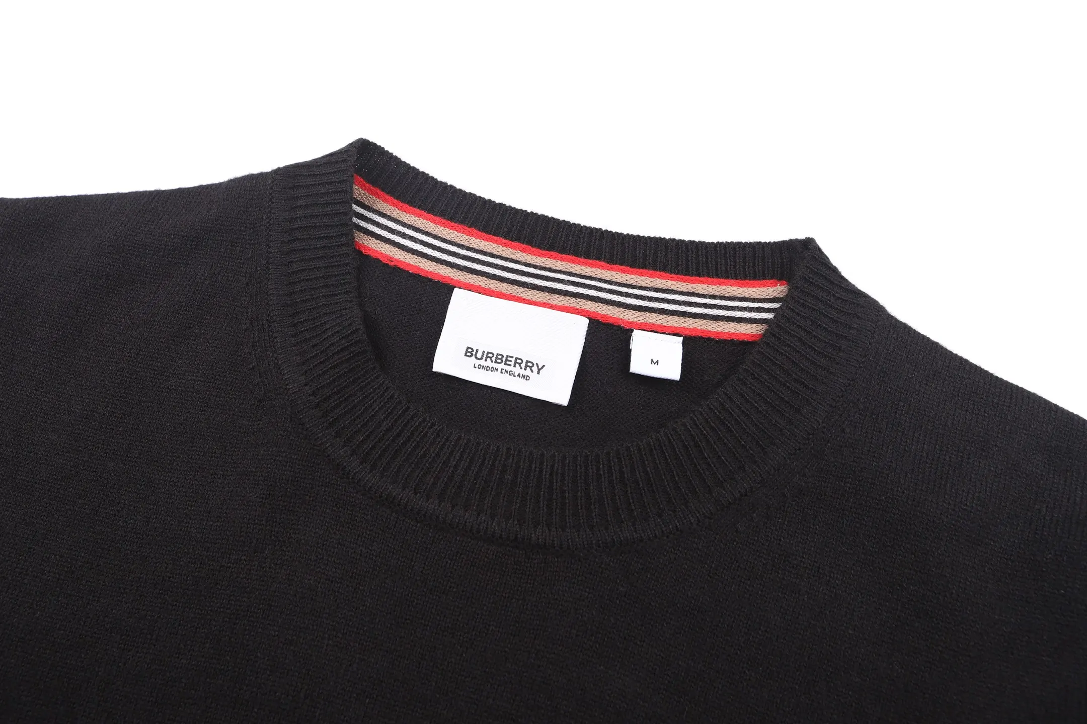 Striped Trim Merino Wool Blend Sweater D24521906 — view 3