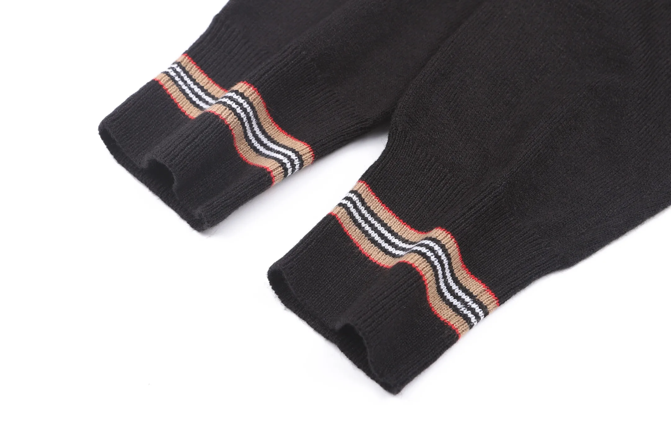 Striped Trim Merino Wool Blend Sweater D24521906 — view 7