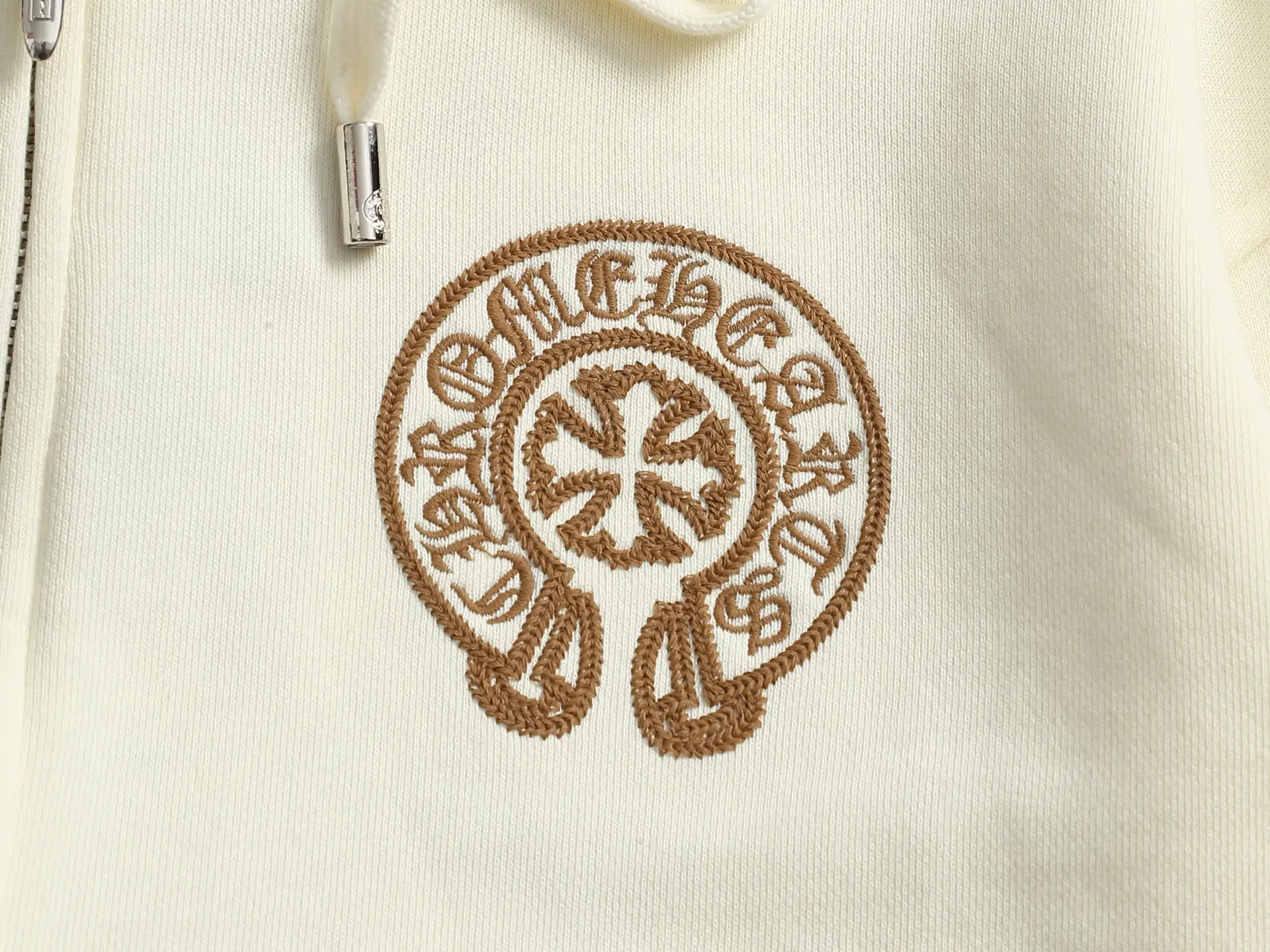 Logo Embroidery Distressed Zip-Up Hoodie D24521992 — view 6