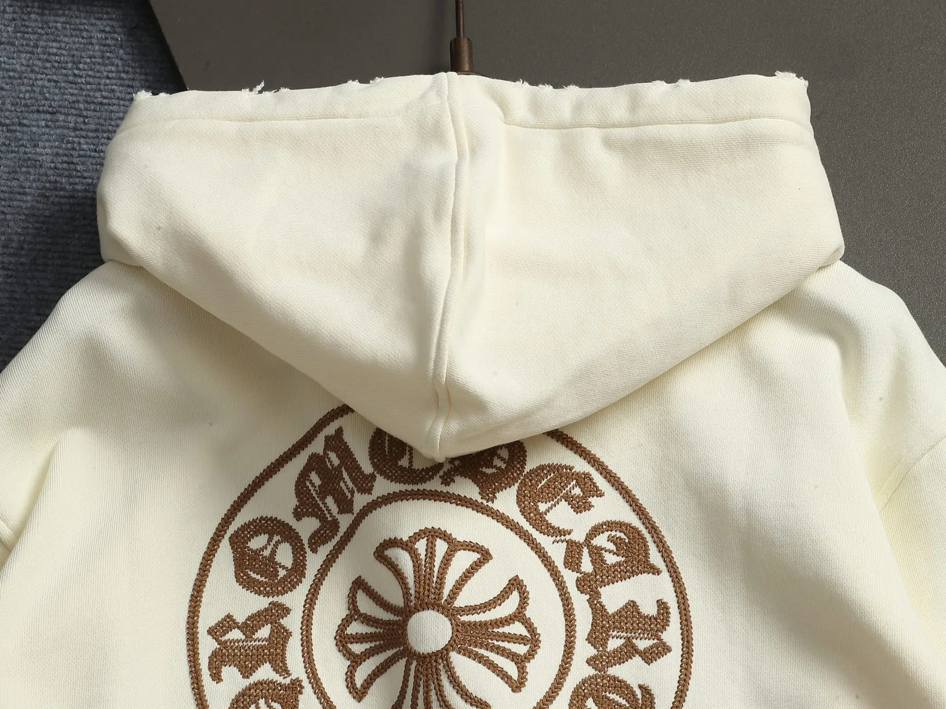 Logo Embroidery Distressed Zip-Up Hoodie D24521992 — view 12