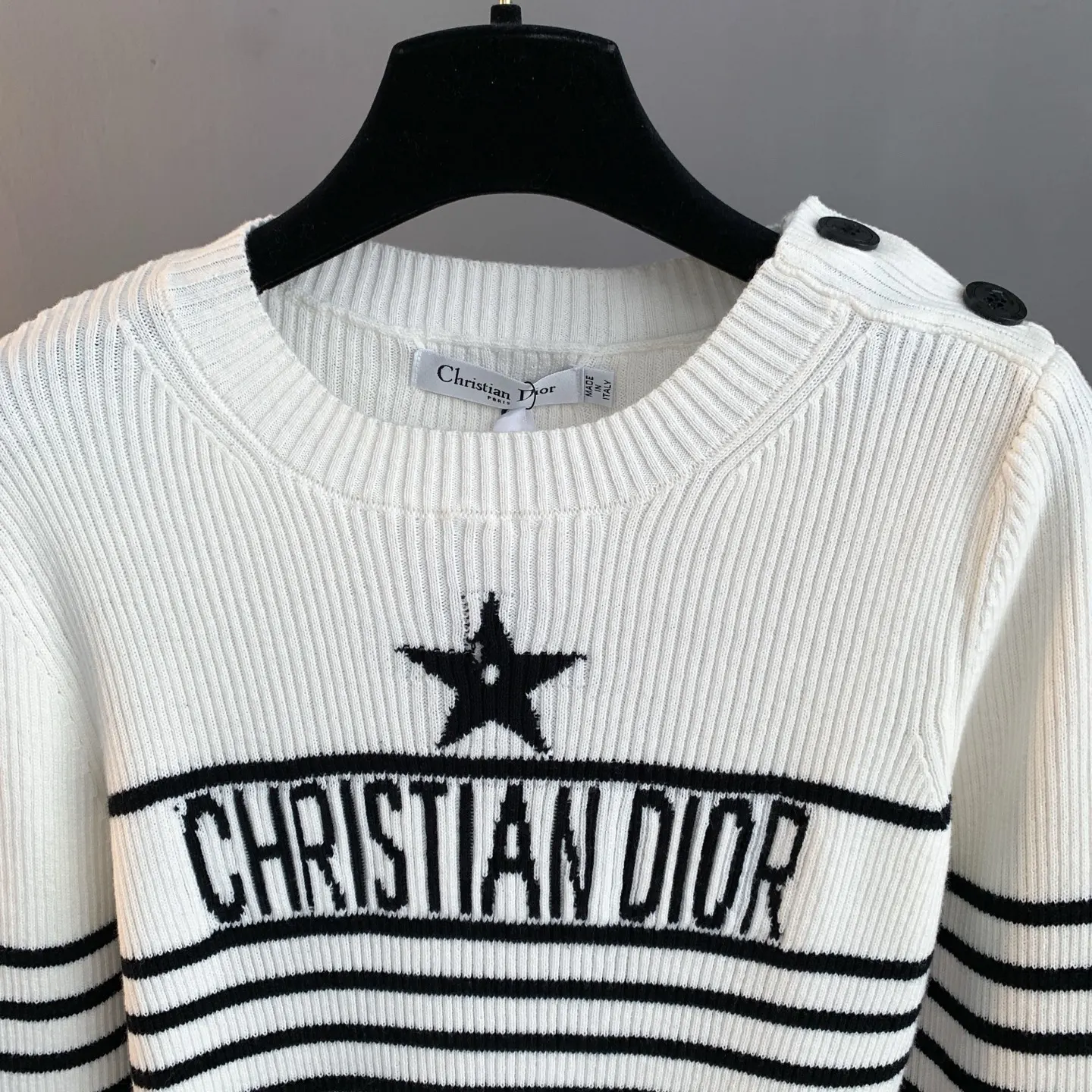 Star Intarsia Striped Wool Sweater D24522894 — view 3