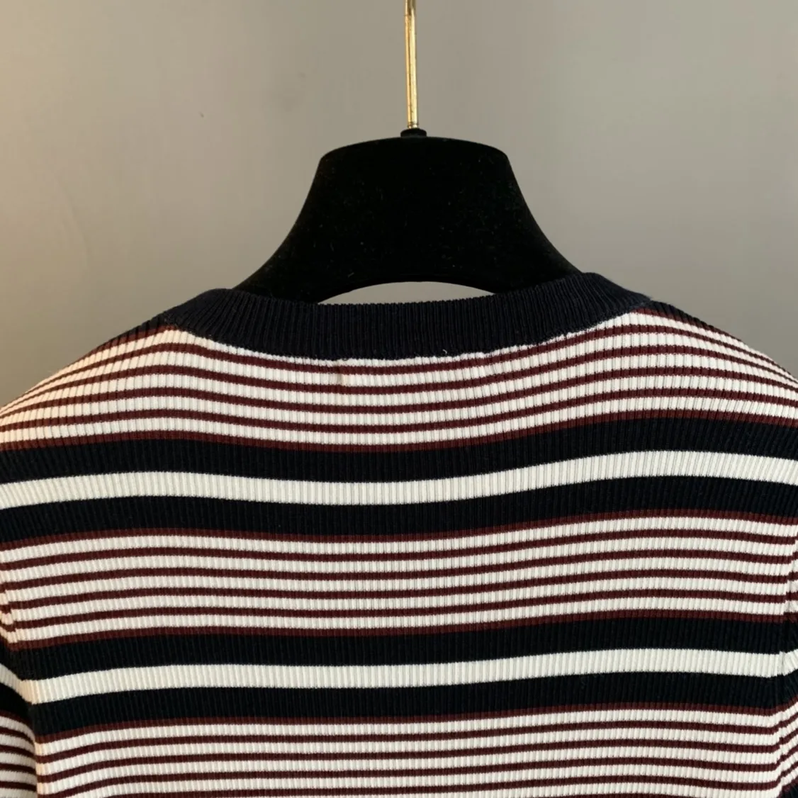 Logo-Embroidered Striped Knit Top D24522753 — view 4