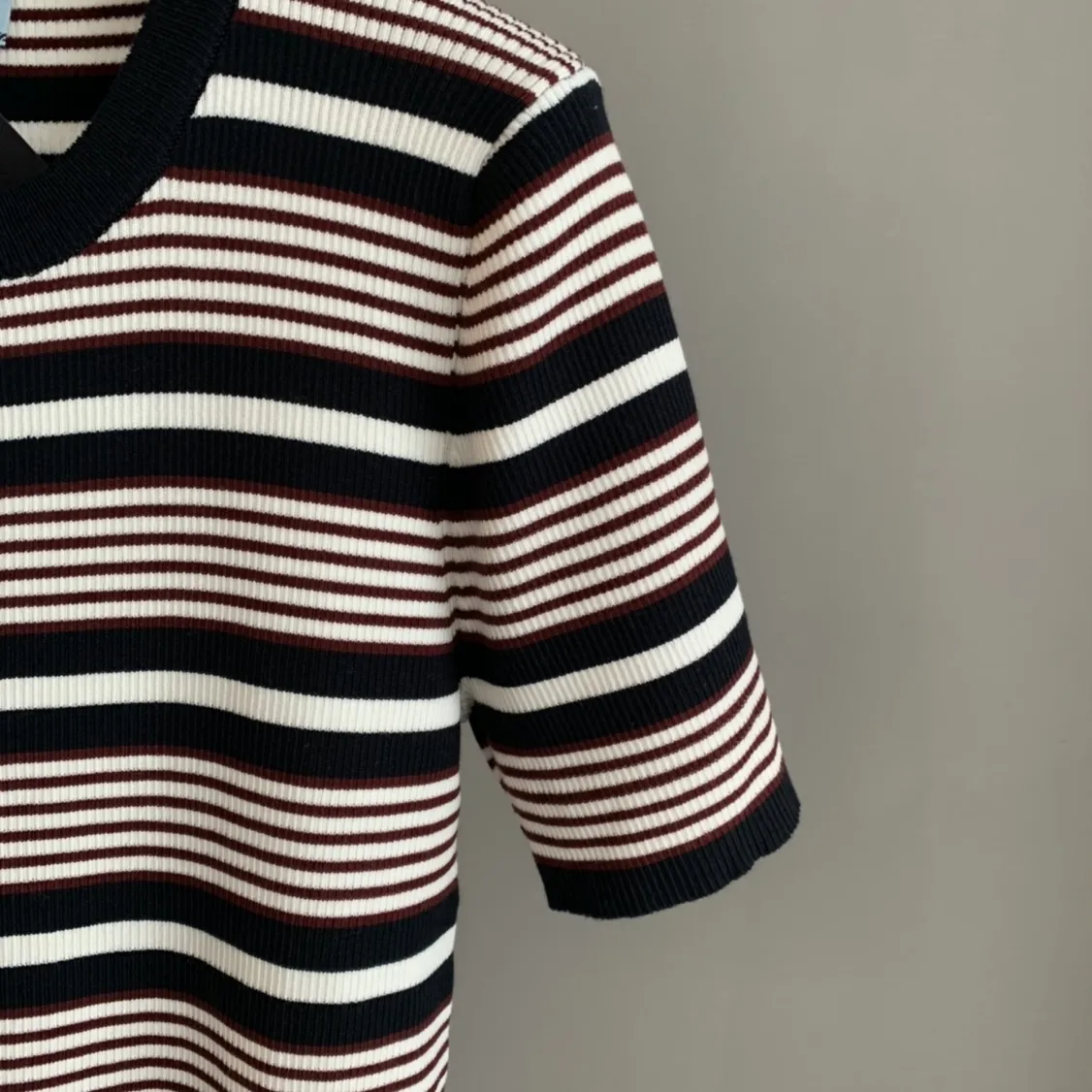Logo-Embroidered Striped Knit Top D24522753 — view 6