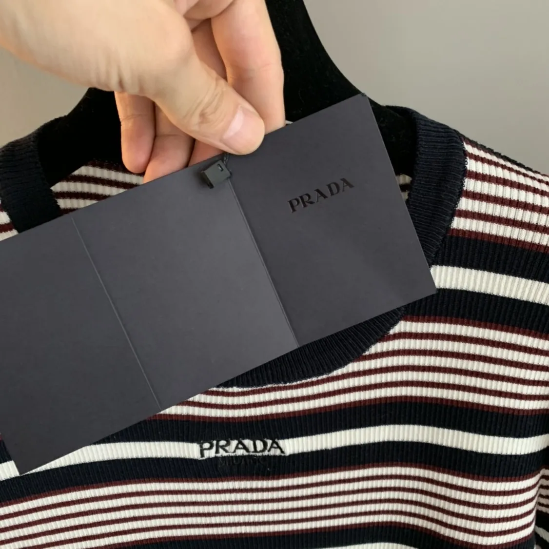 Logo-Embroidered Striped Knit Top D24522753 — view 8