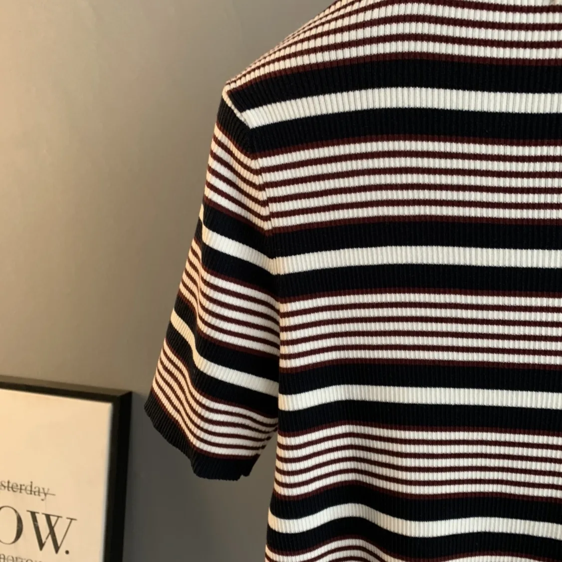Logo-Embroidered Striped Knit Top D24522753 — view 9