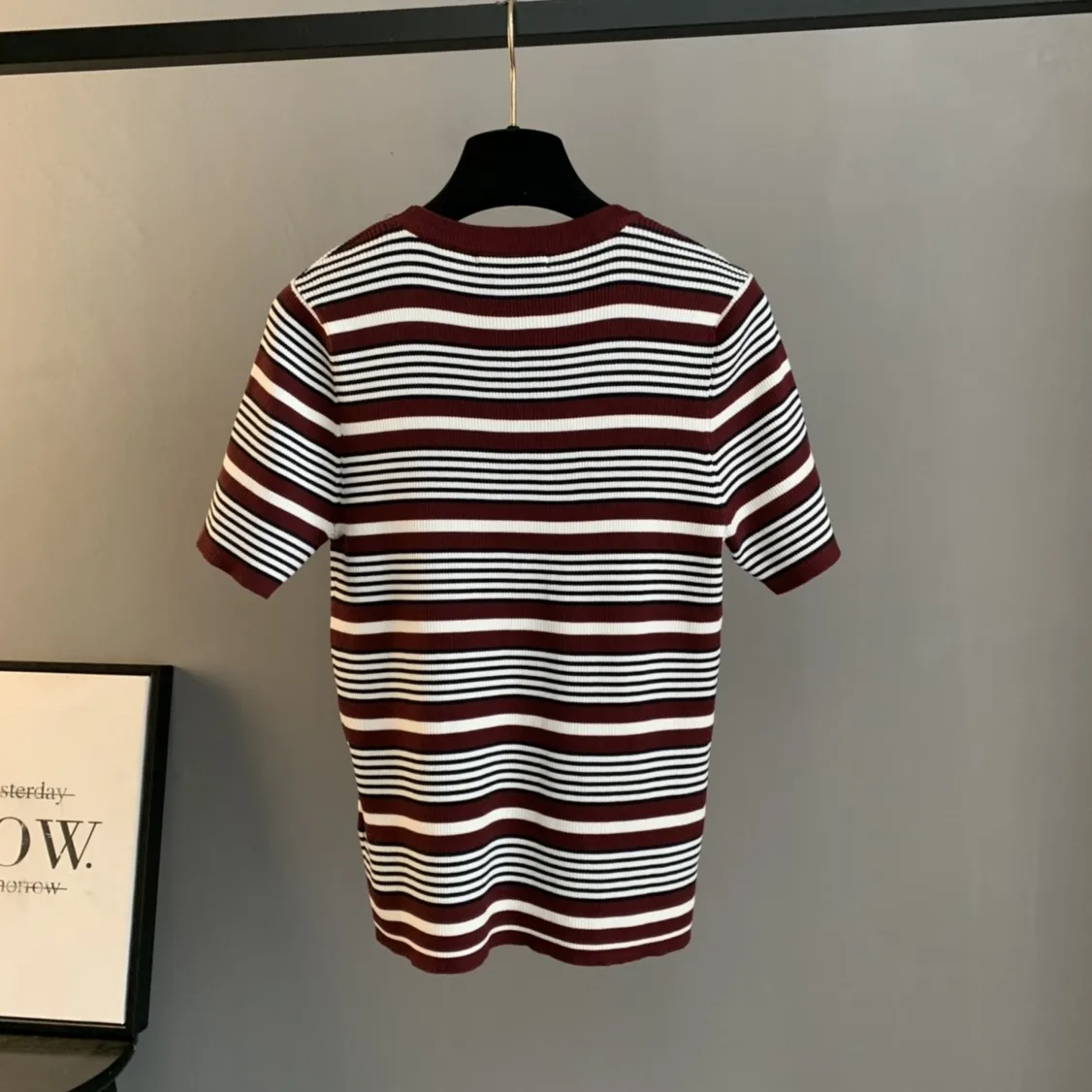 Striped Ribbed-Knit Logo T-Shirt D24522752 — view 2