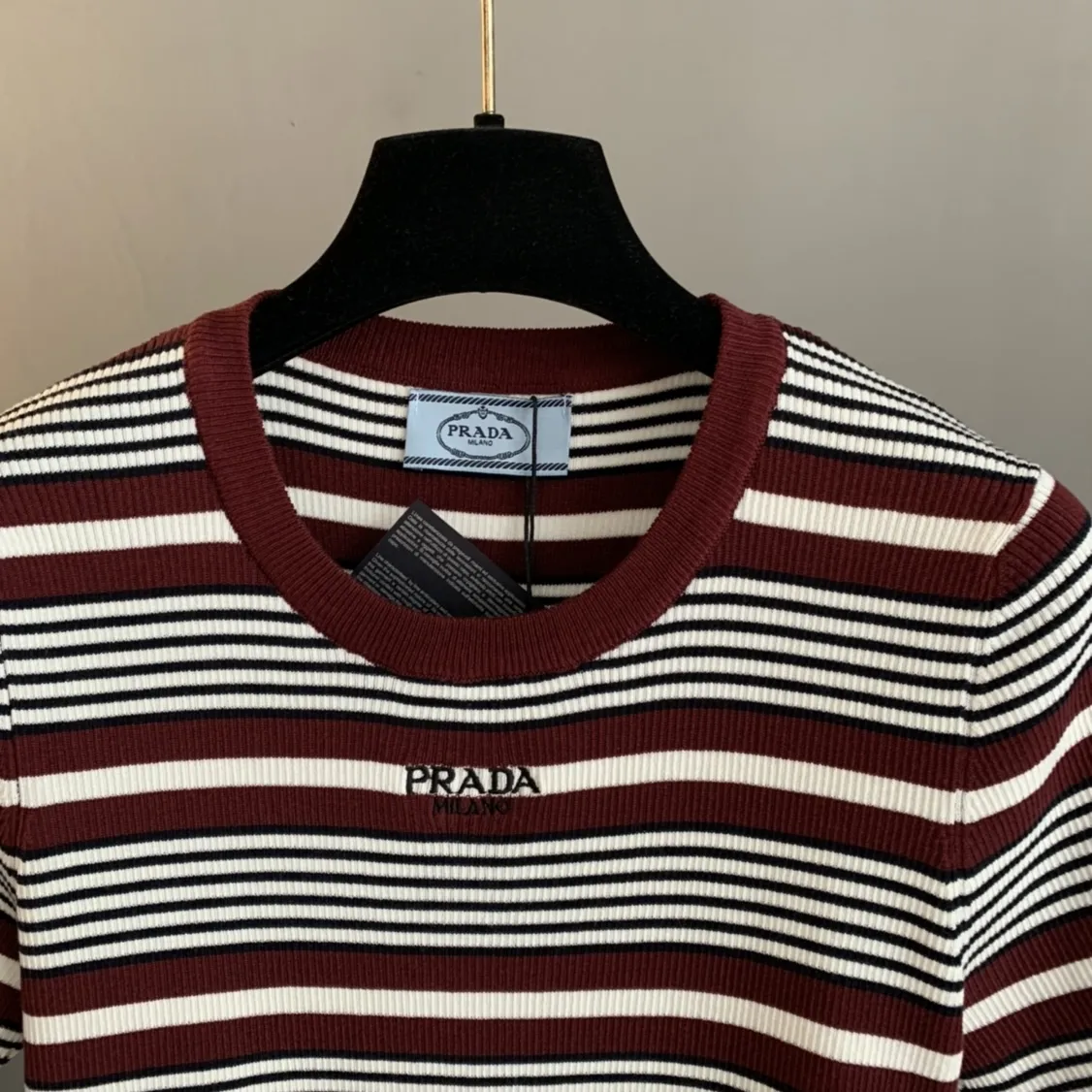 Striped Ribbed-Knit Logo T-Shirt D24522752 — view 3