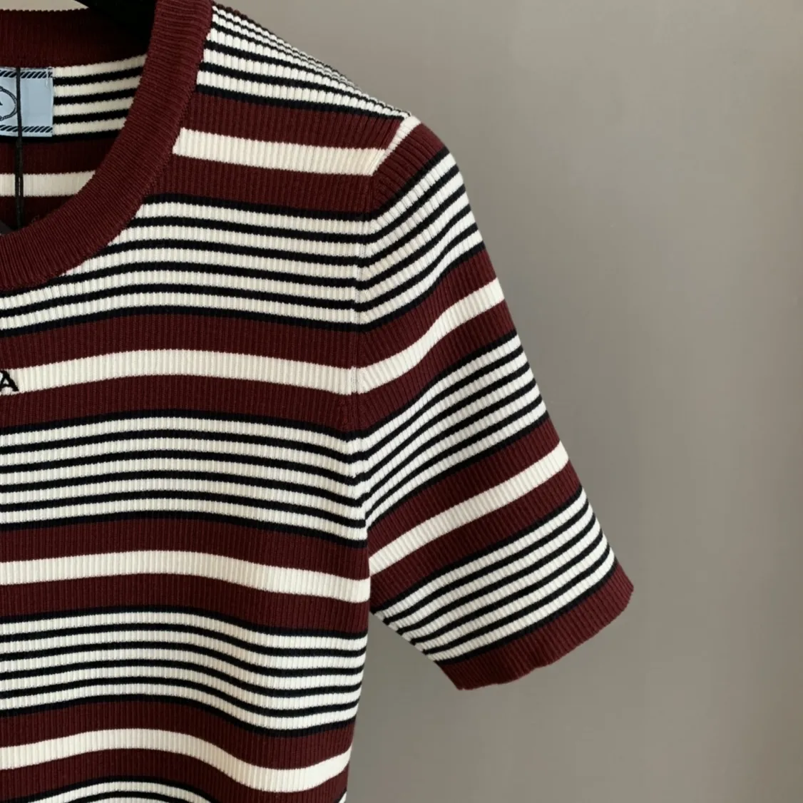 Striped Ribbed-Knit Logo T-Shirt D24522752 — view 7