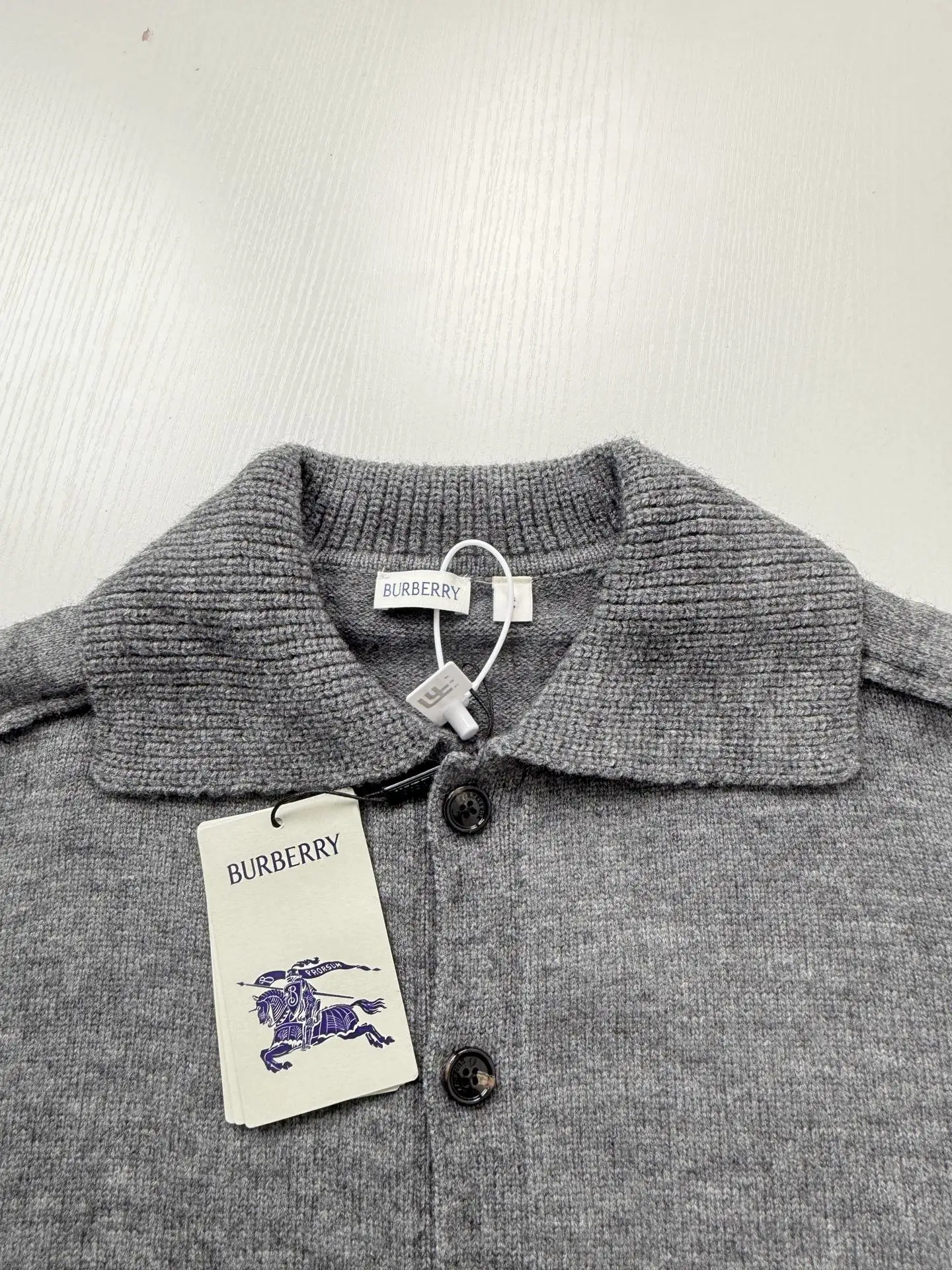 Logo-Embroidered Collared Knit Cardigan D25022616 — view 8