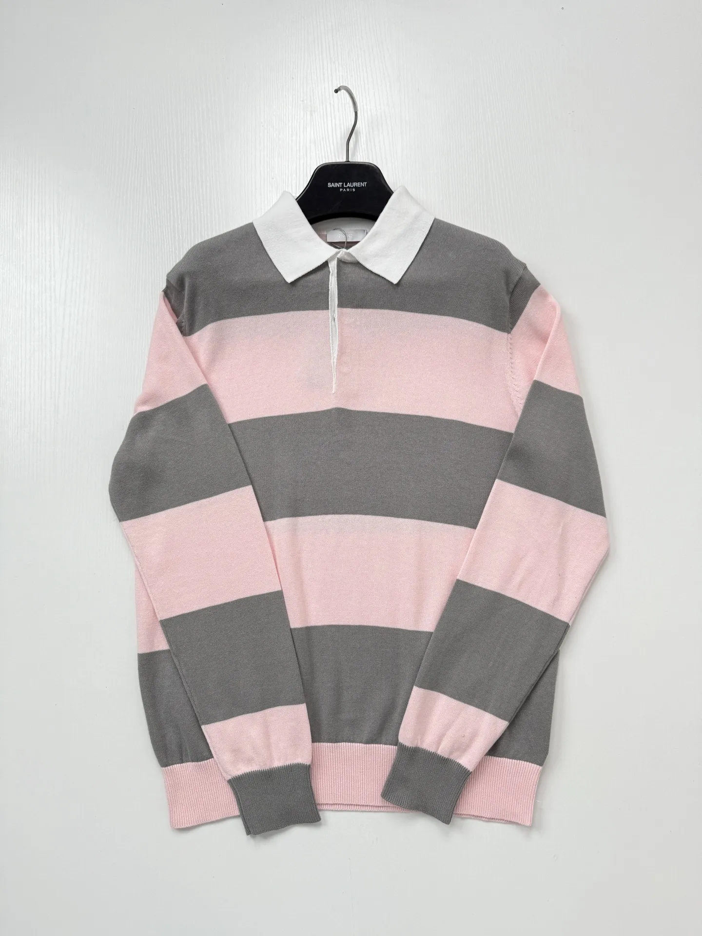 Striped Knit Long-Sleeve Polo Shirt D25523450 — view 3