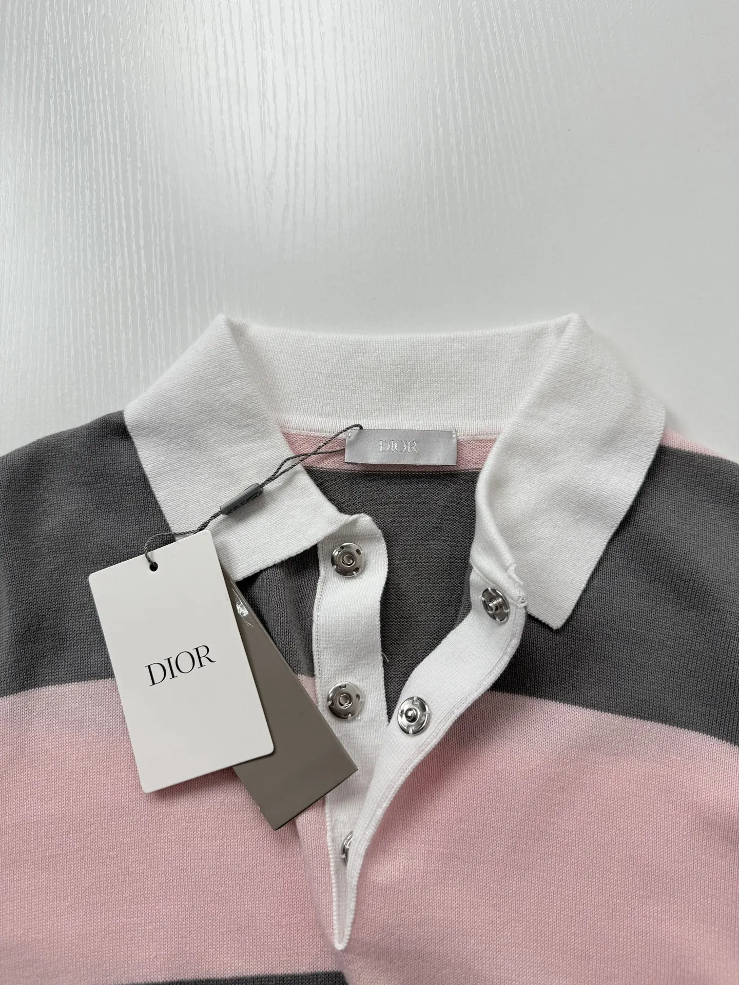 Striped Knit Long-Sleeve Polo Shirt D25523450 — view 4